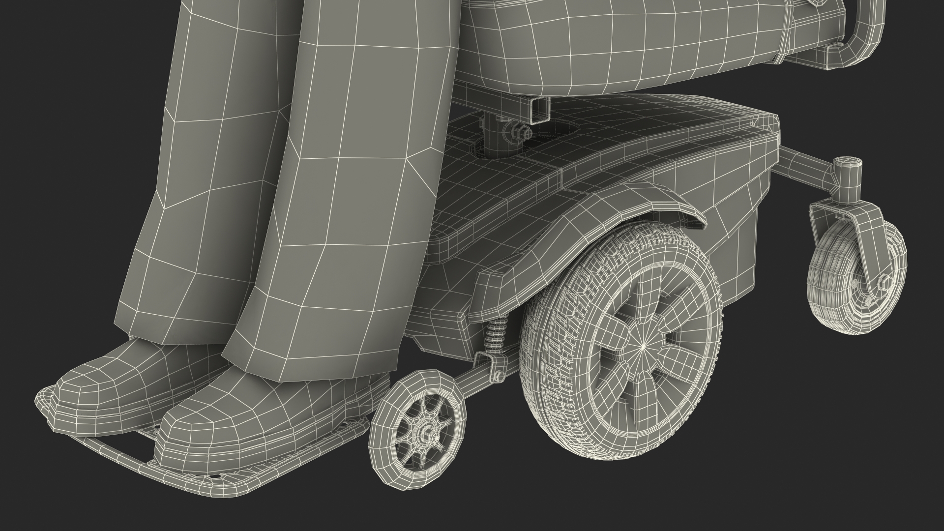 Elderly Man with Jazzy Select Wheelchair Rigged 3D