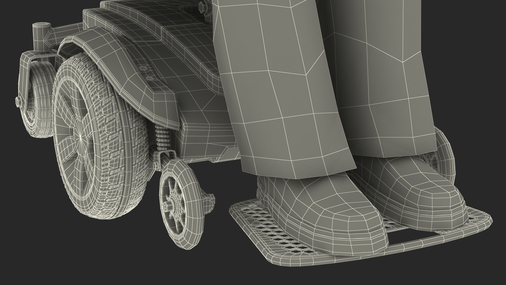 Elderly Man with Jazzy Select Wheelchair Rigged 3D