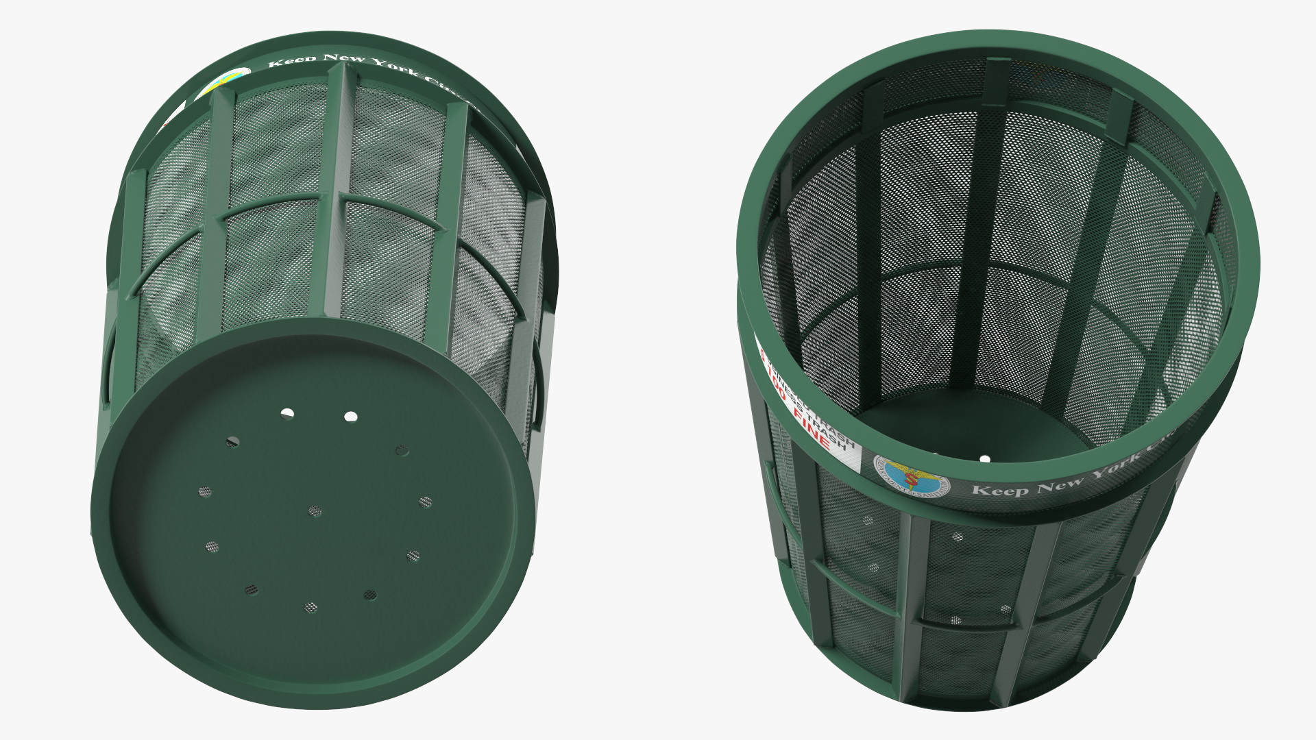 3D model New York City Public Trash Can