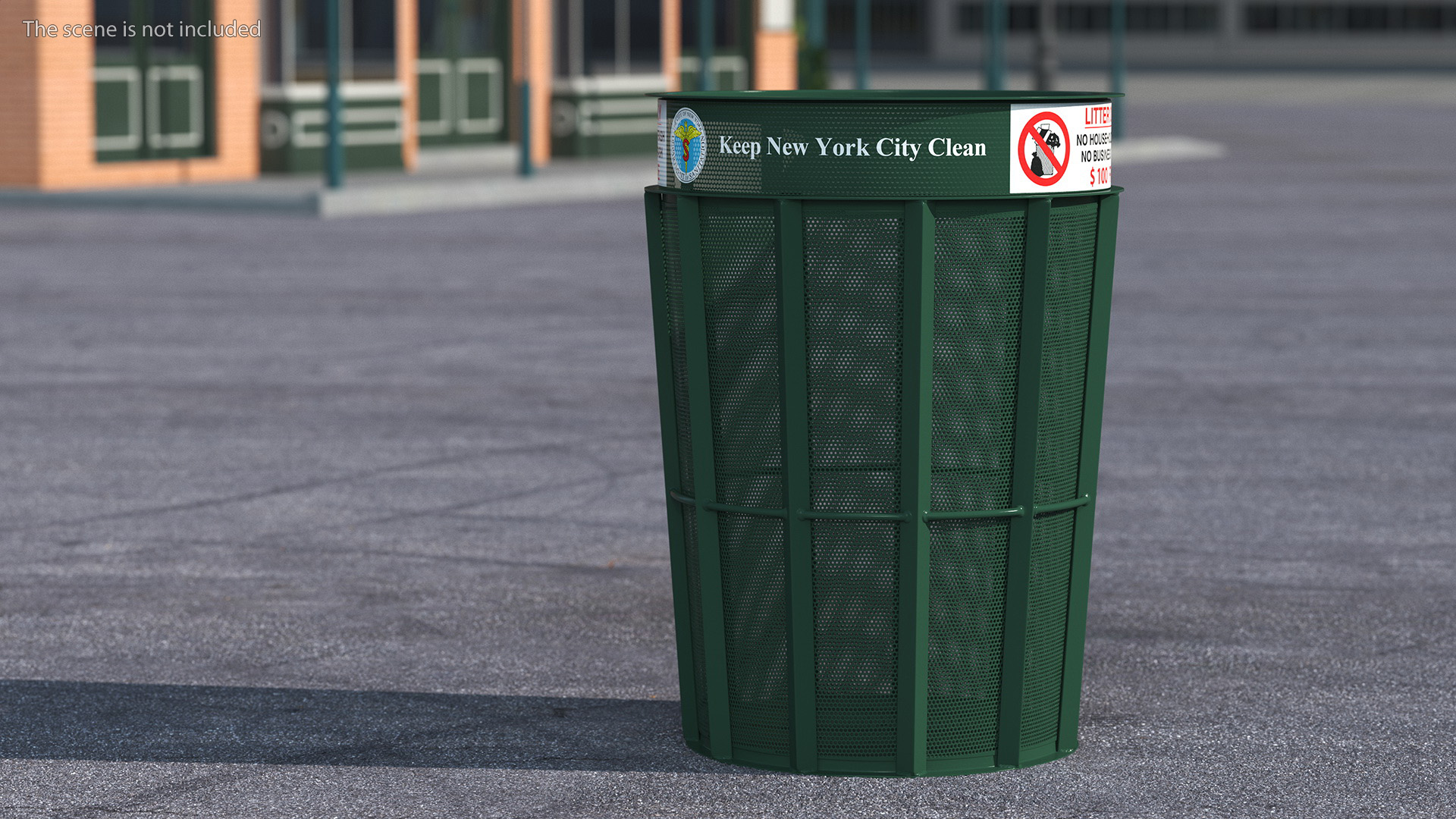 3D model New York City Public Trash Can