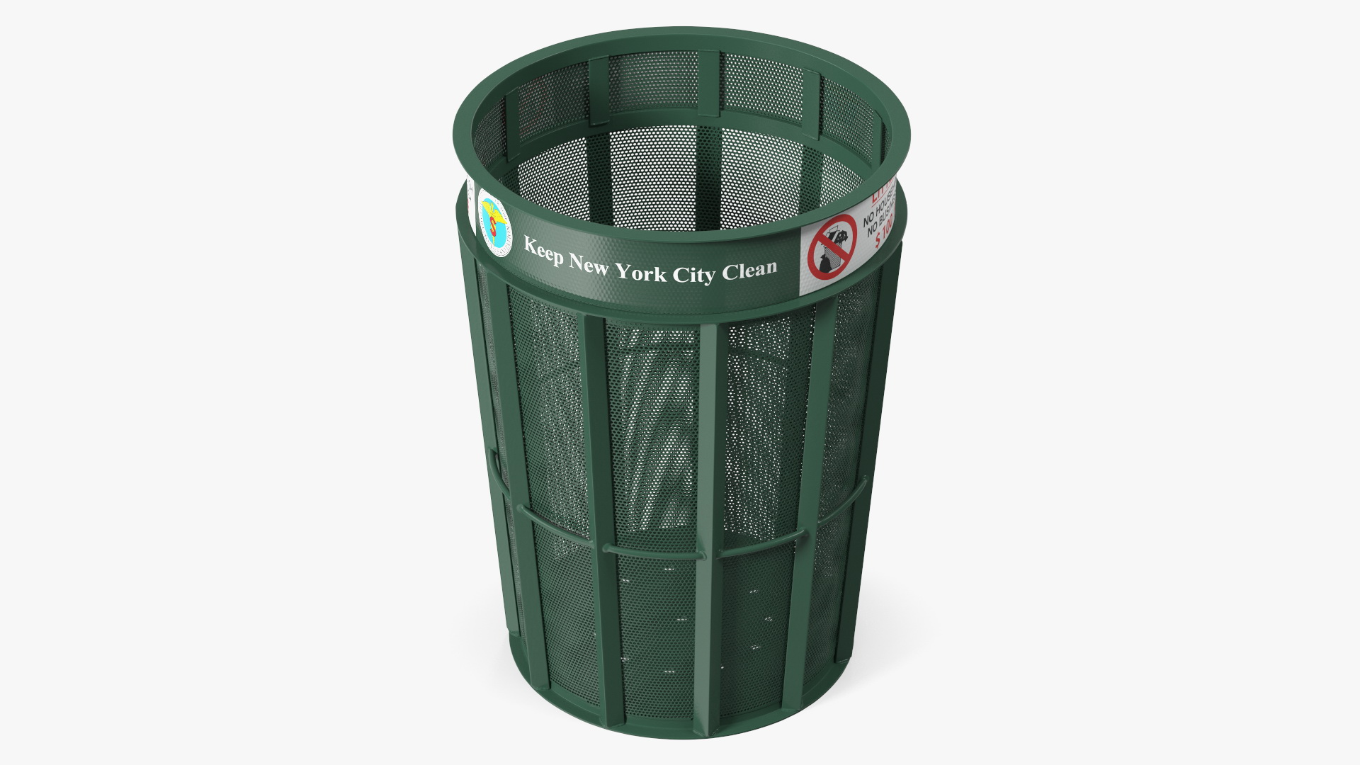 3D model New York City Public Trash Can