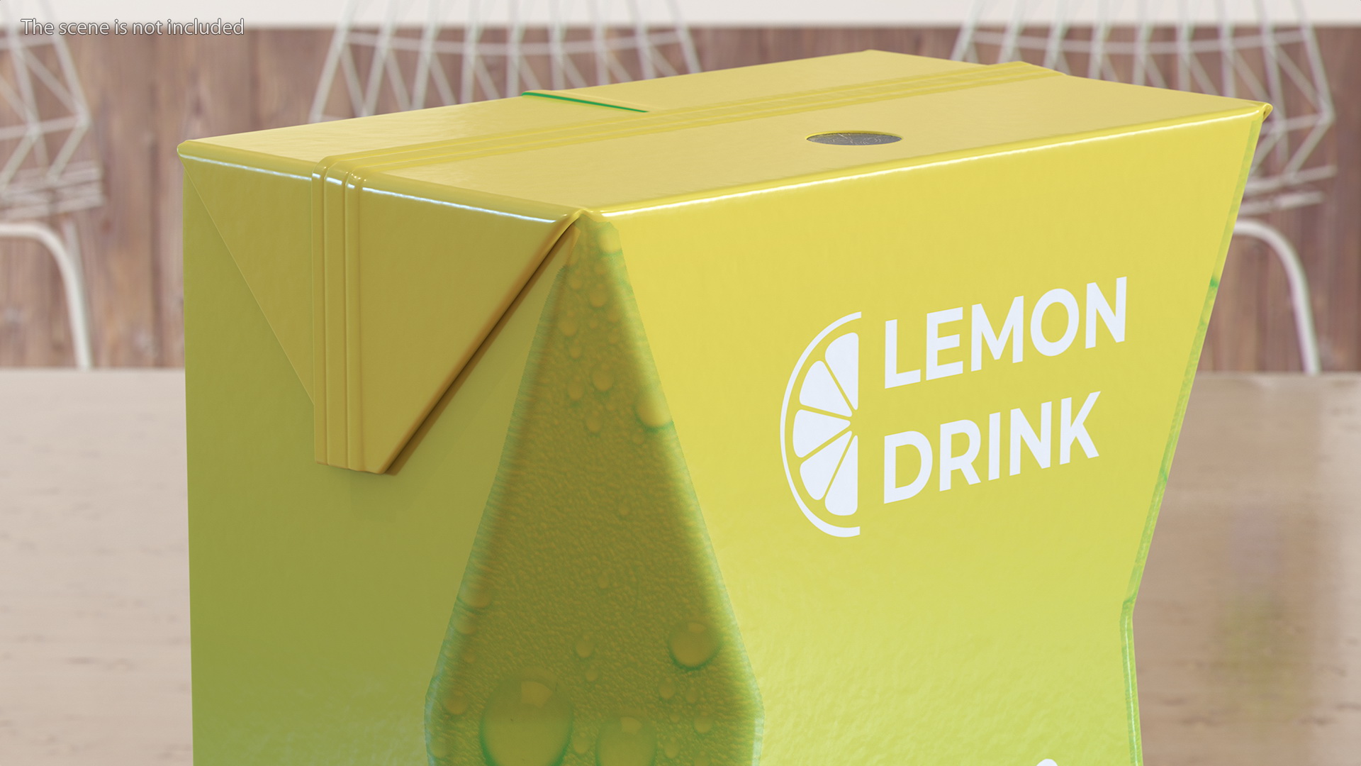 Small Aseptic Carton with Straw Hole Mockup Green 3D model