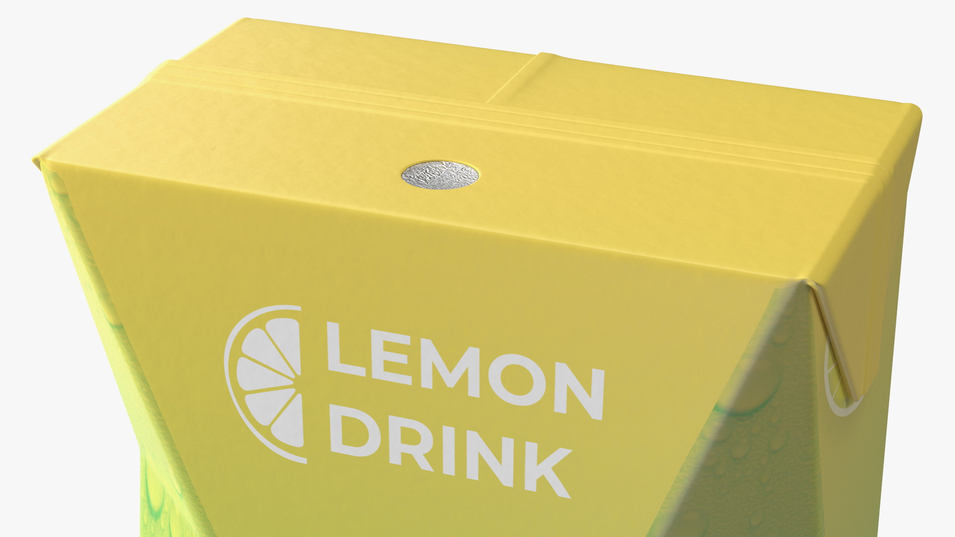 Small Aseptic Carton with Straw Hole Mockup Green 3D model