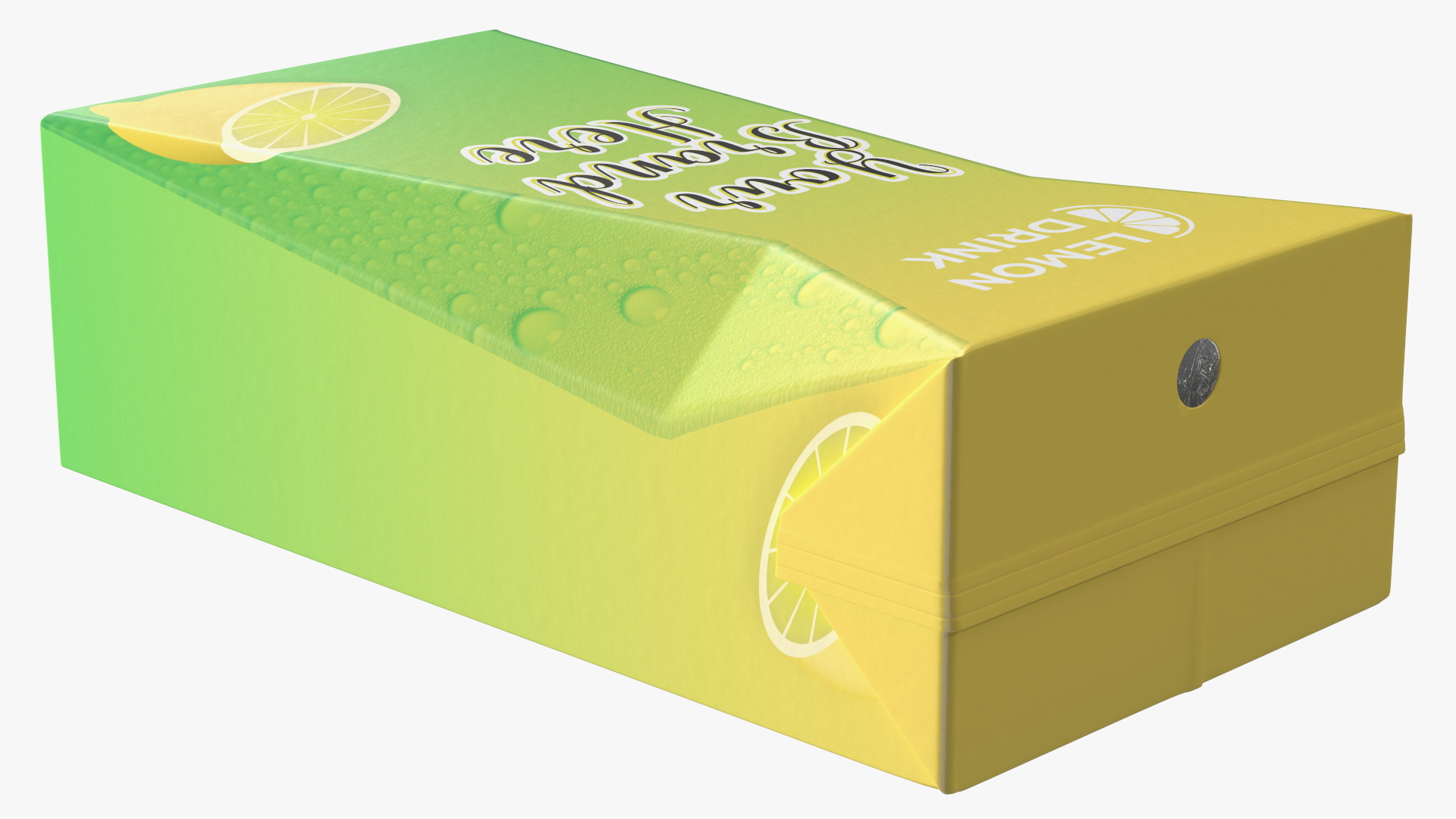 Small Aseptic Carton with Straw Hole Mockup Green 3D model
