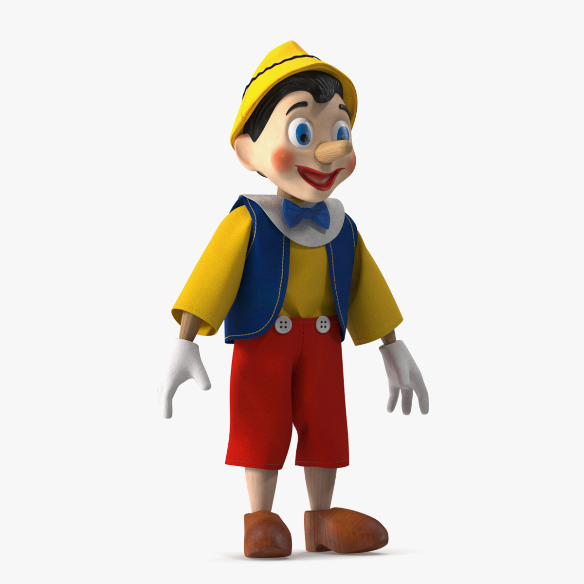 3D Pinnochio Wooden Doll Toy Rigged for Maya