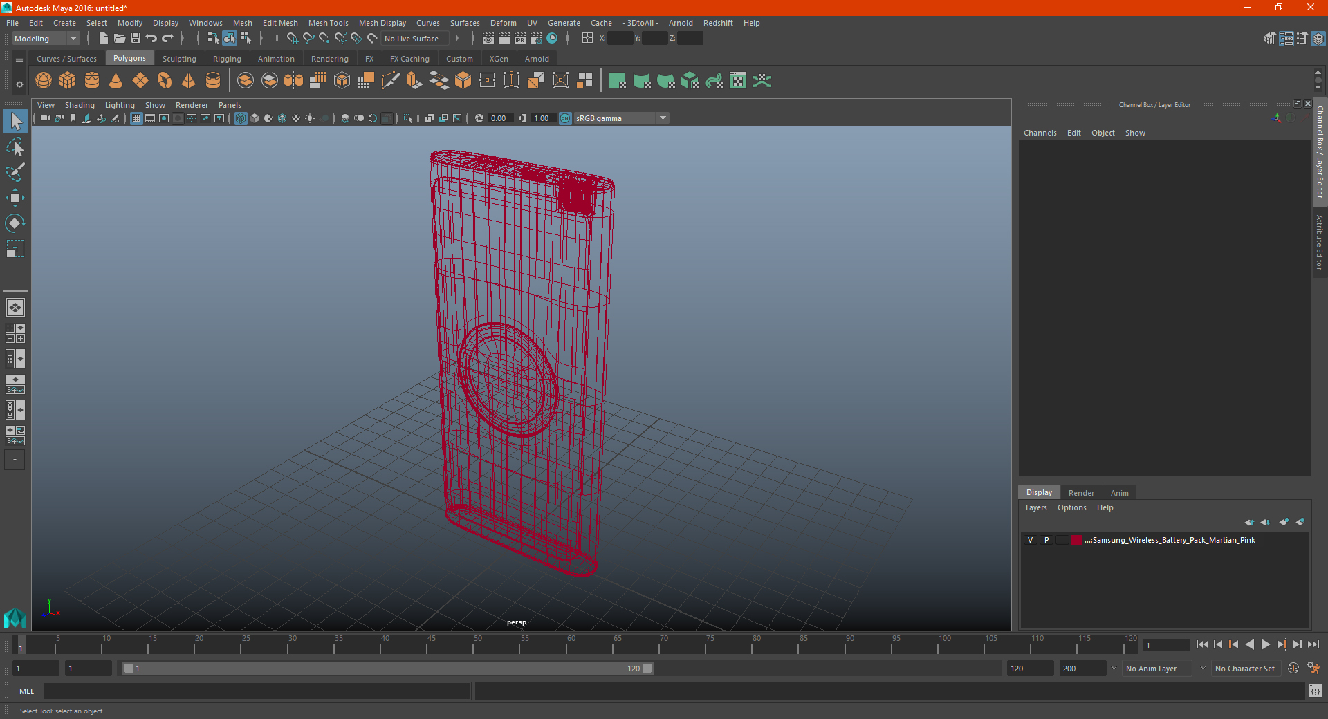 Samsung Wireless Battery Pack Martian Pink 3D