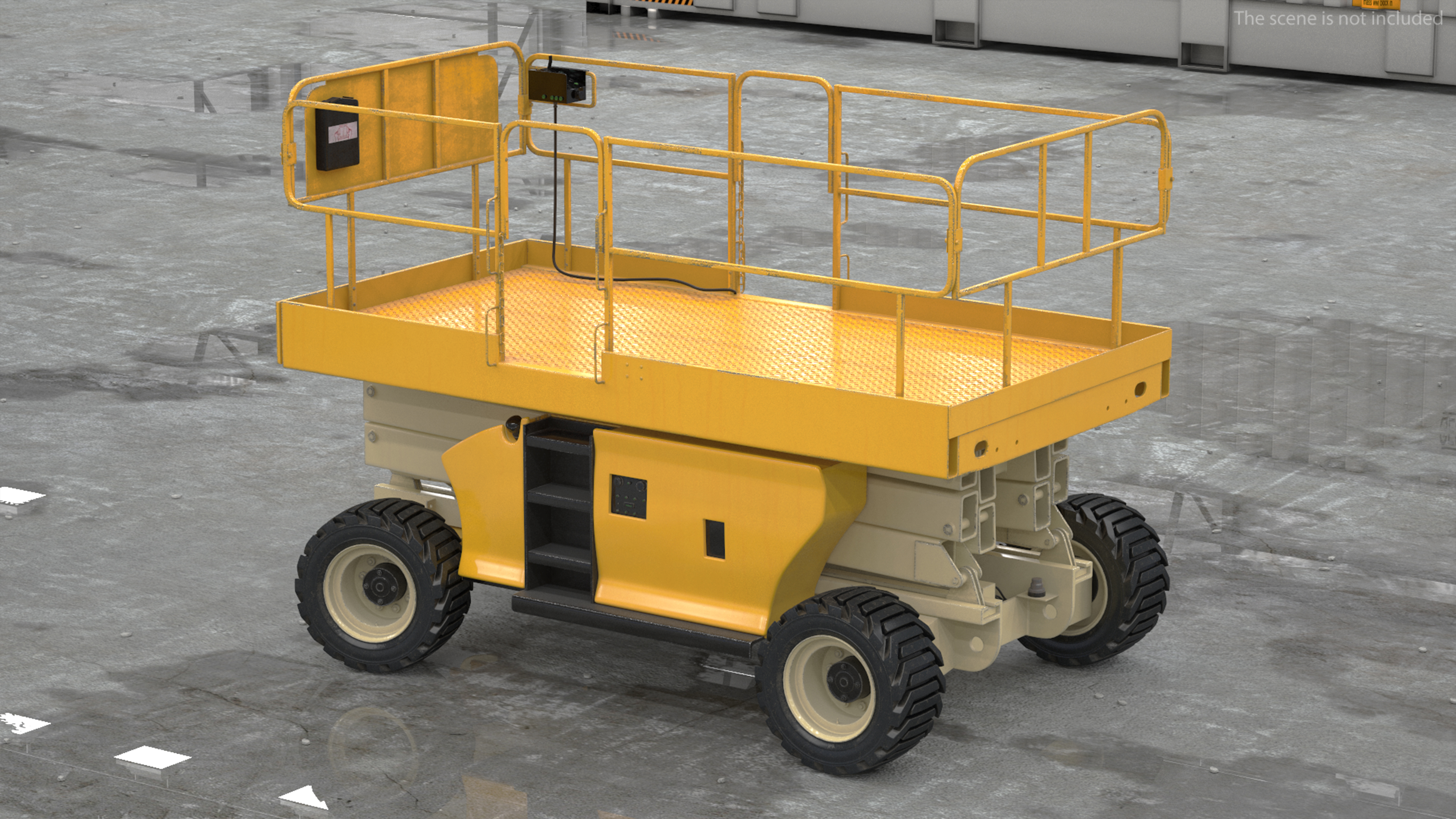 3D model Industrial Heavy Duty Scissor Lift Rigged for Maya