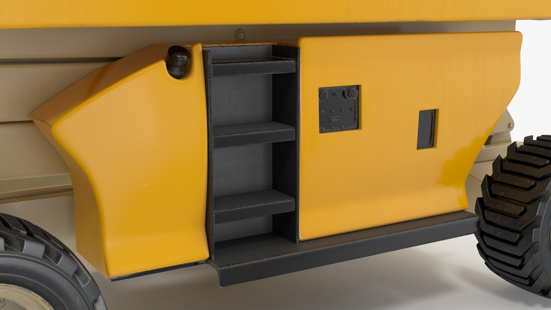 3D model Industrial Heavy Duty Scissor Lift Rigged for Maya