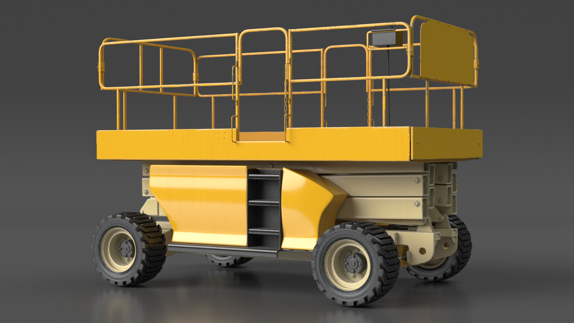 3D model Industrial Heavy Duty Scissor Lift Rigged for Maya