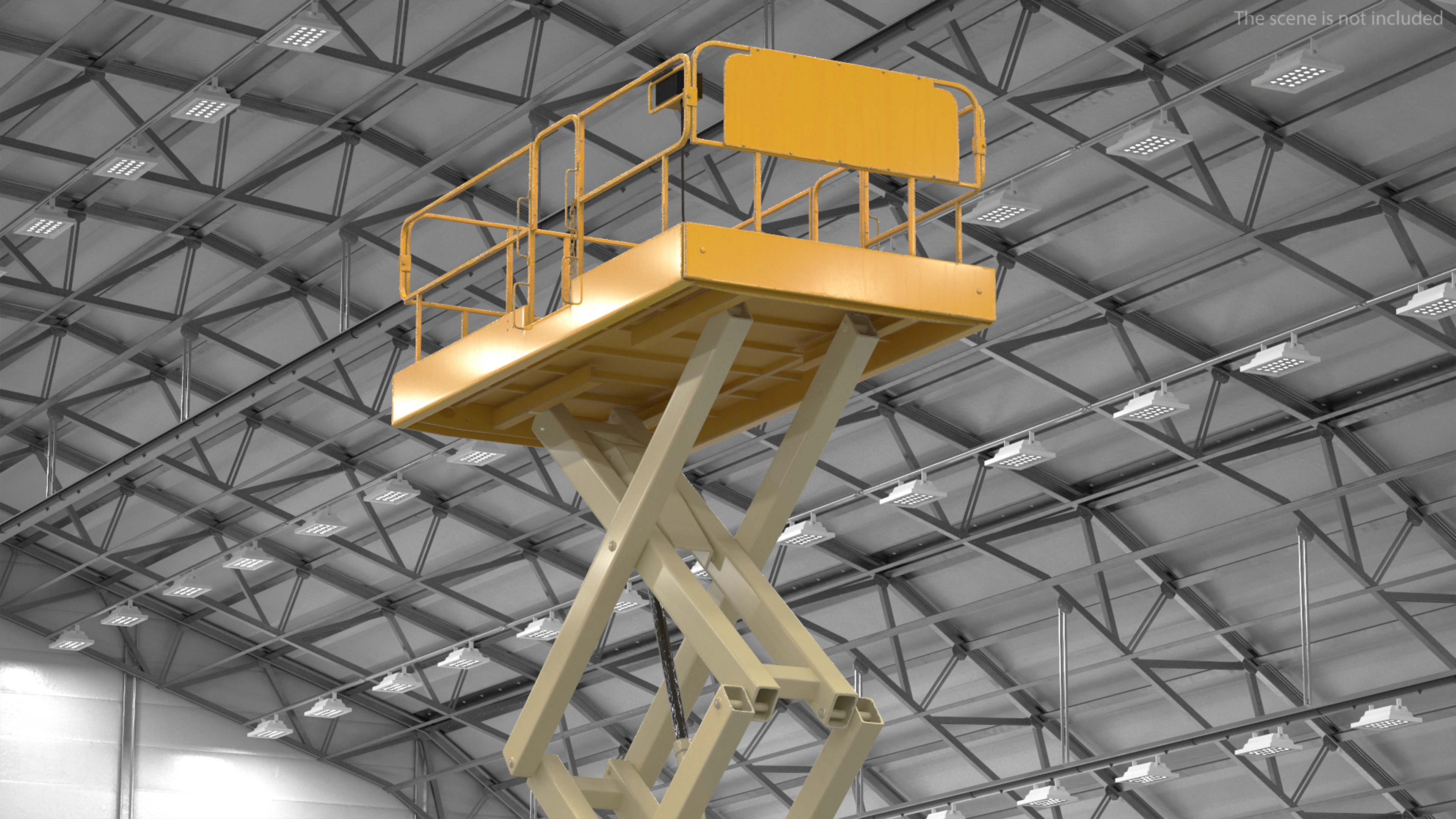 3D model Industrial Heavy Duty Scissor Lift Rigged for Maya