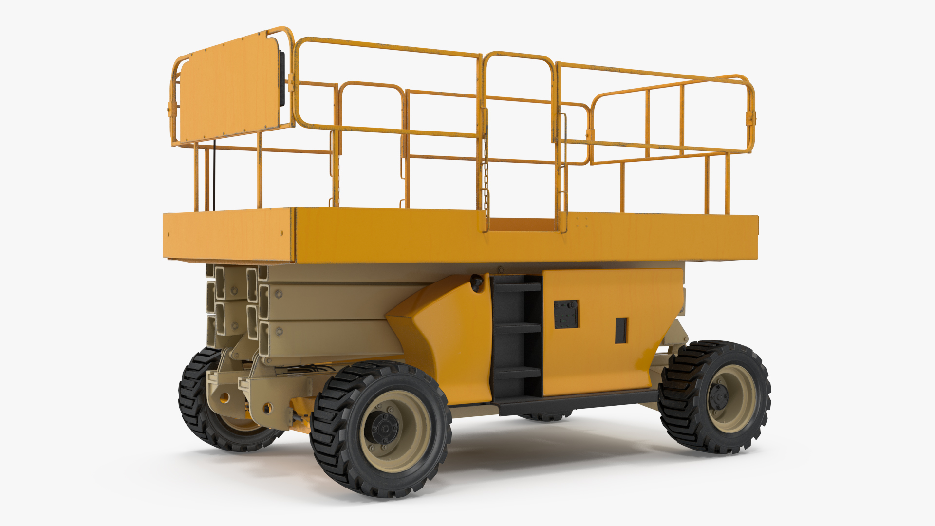 3D model Industrial Heavy Duty Scissor Lift Rigged for Maya
