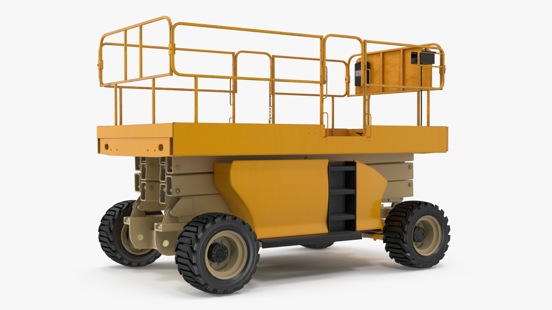 3D model Industrial Heavy Duty Scissor Lift Rigged for Maya