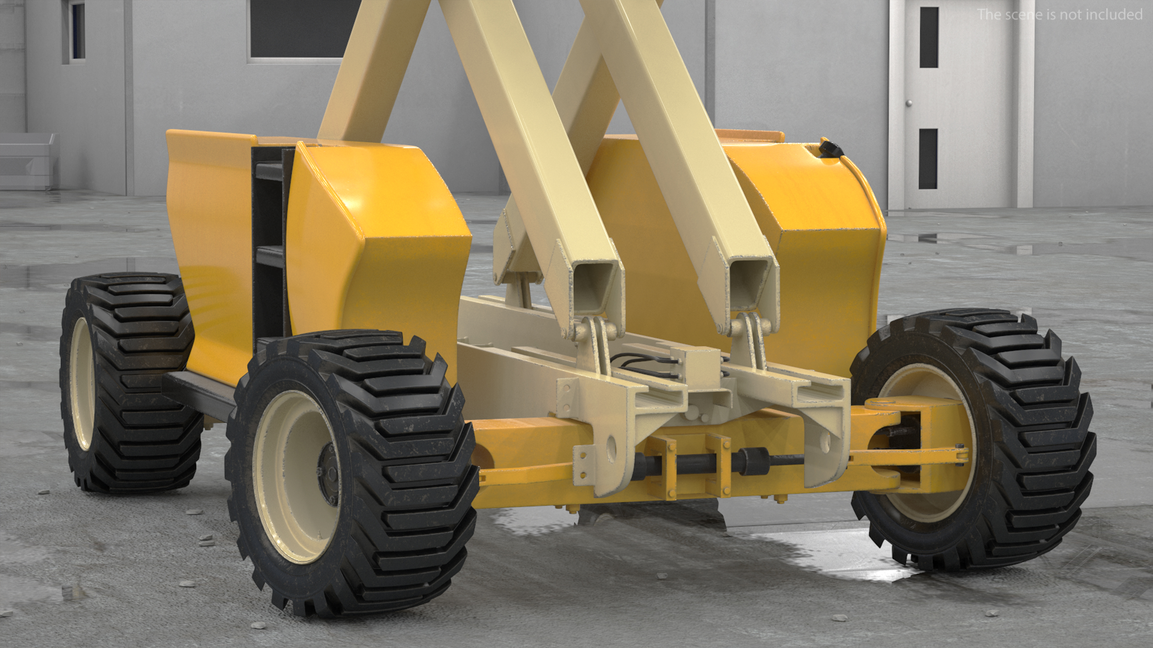 3D model Industrial Heavy Duty Scissor Lift Rigged for Maya