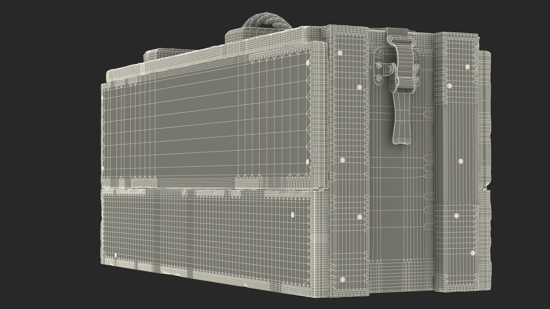 Vintage Wooden Military Ammo Crate 3D model