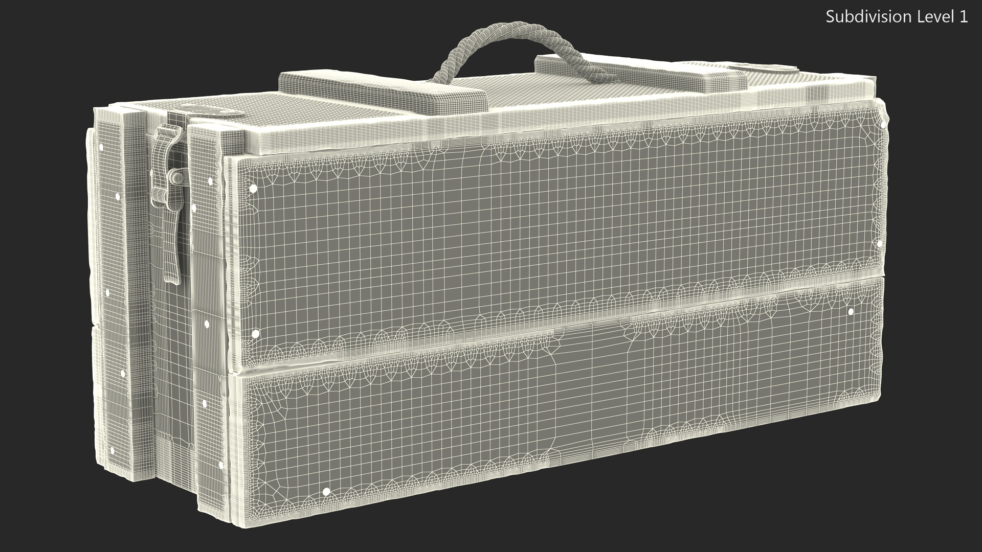 Vintage Wooden Military Ammo Crate 3D model