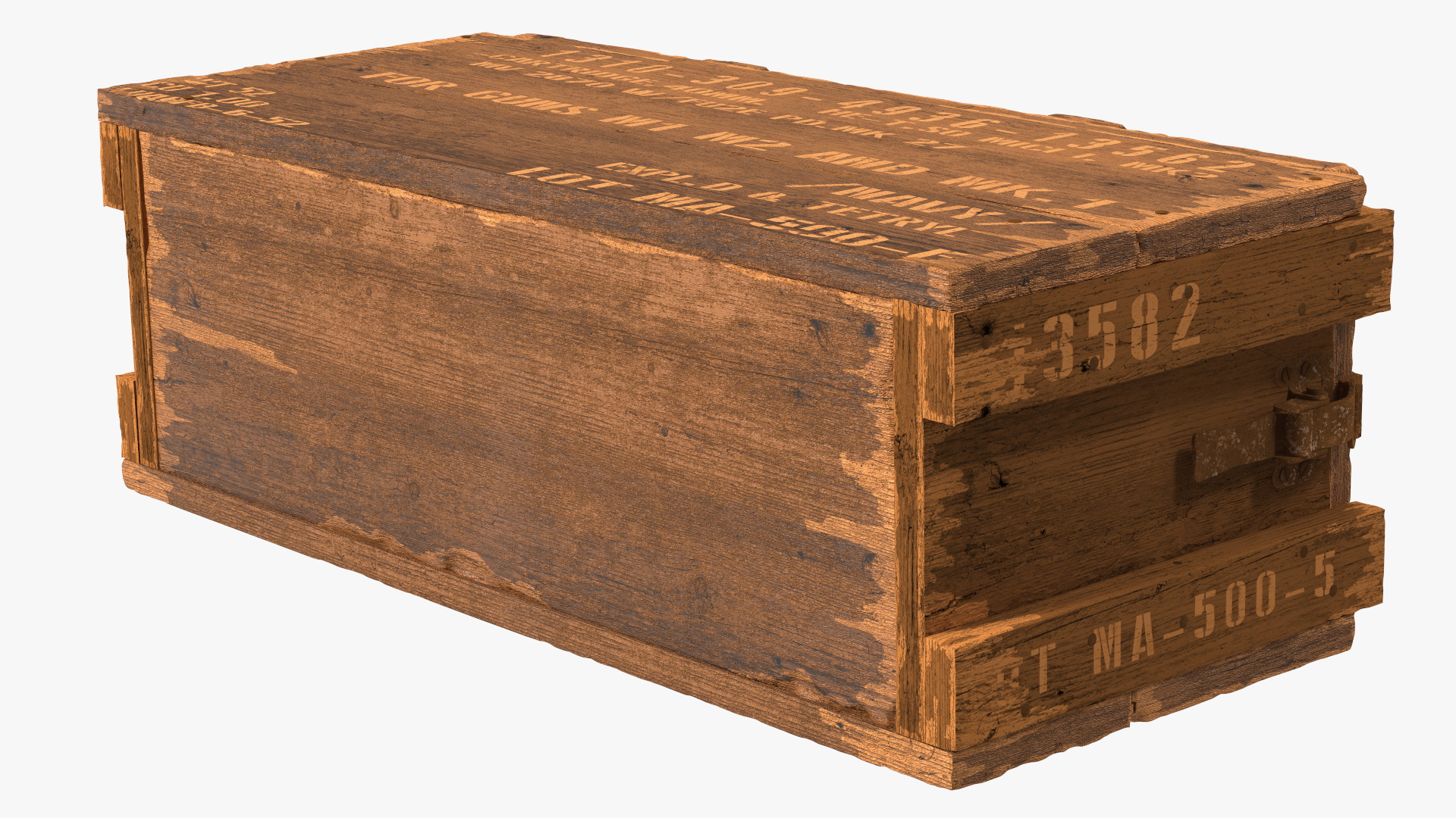 Vintage Wooden Military Ammo Crate 3D model