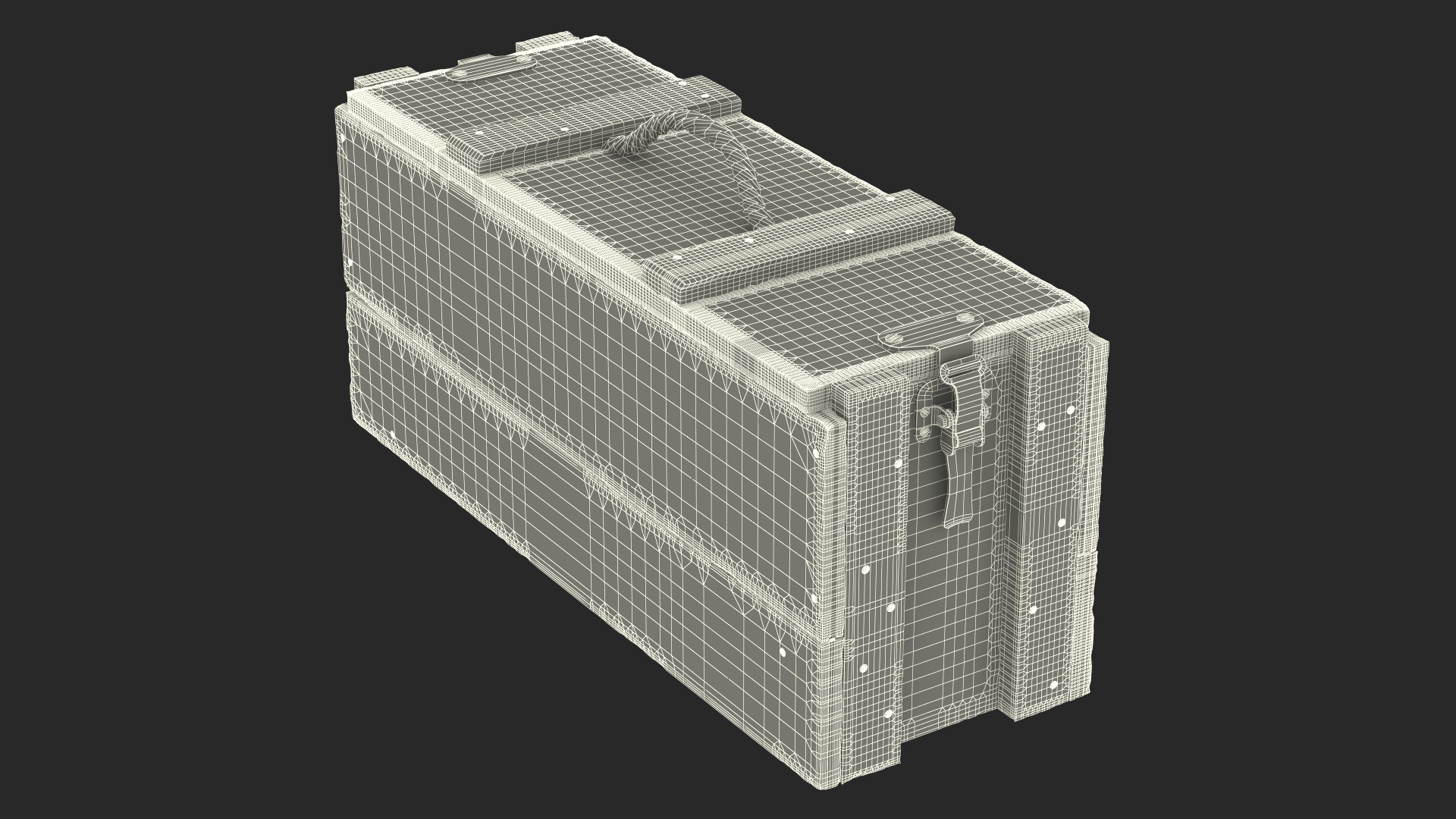 Vintage Wooden Military Ammo Crate 3D model