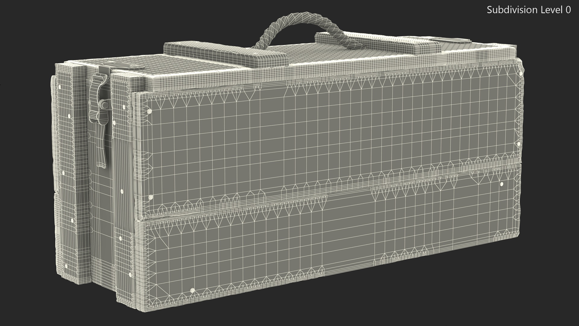 Vintage Wooden Military Ammo Crate 3D model