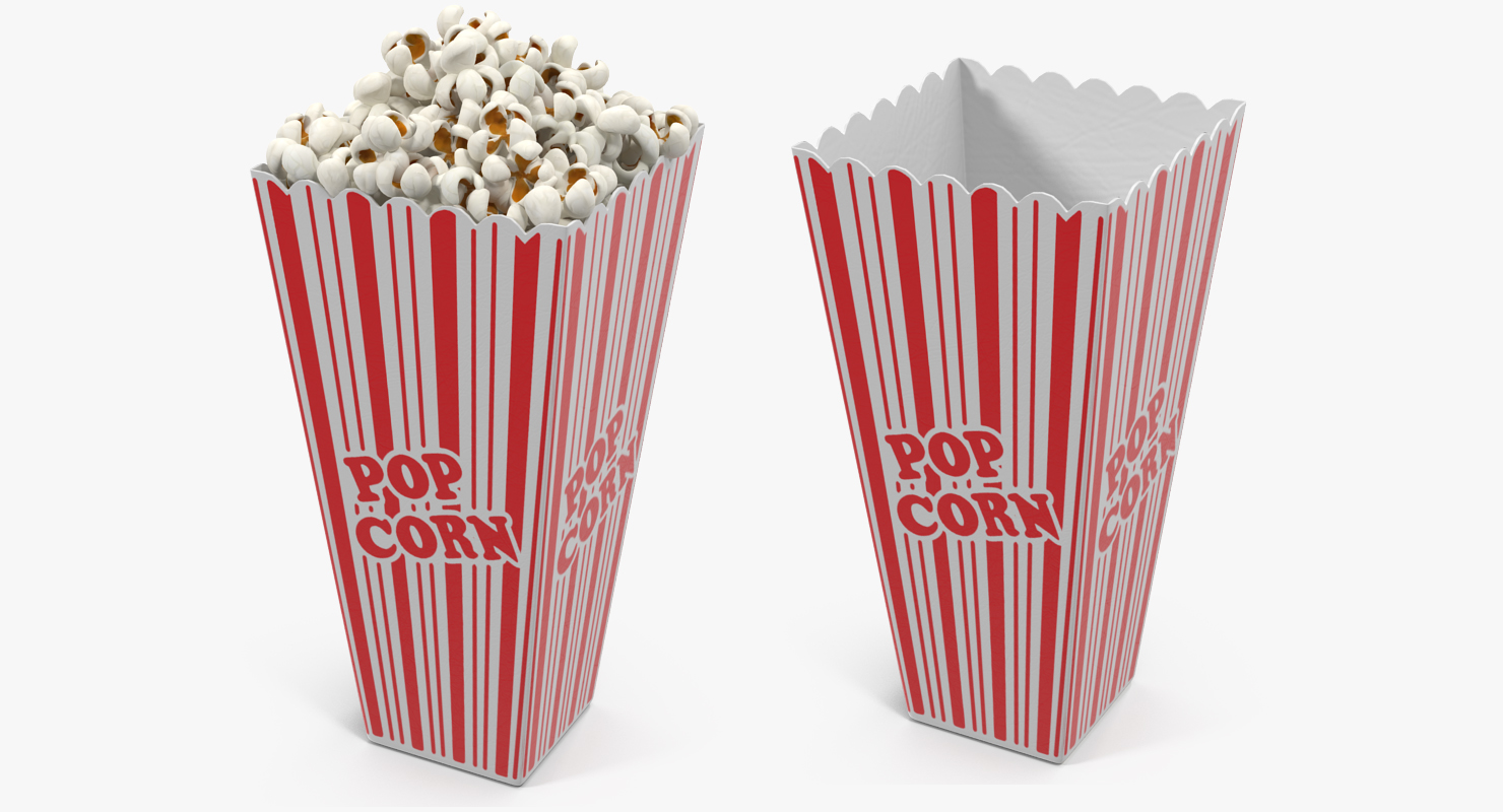 3D Popcorn Cup Long