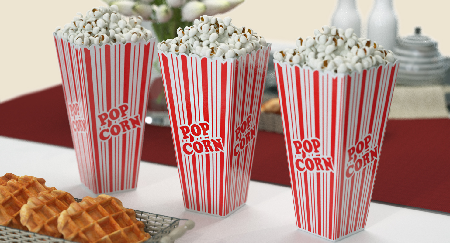 3D Popcorn Cup Long