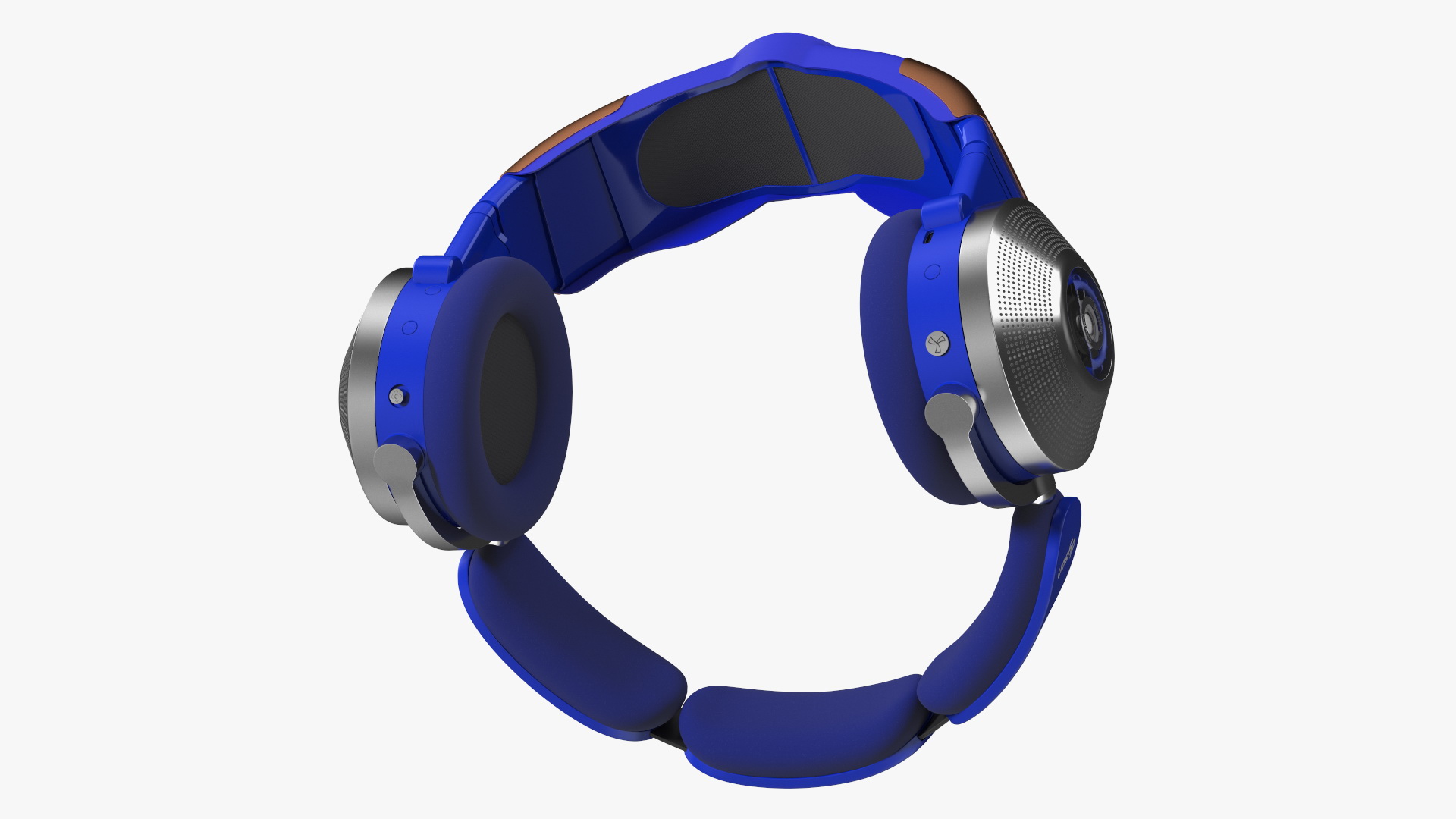 Orange Headphones Dyson Air Purifier Dressed on Mannequin Head 3D