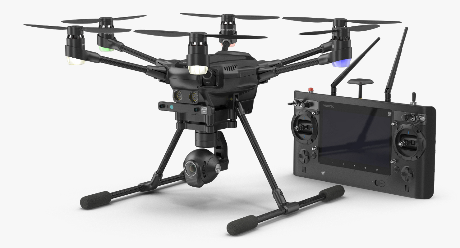3D model Yuneec Typhoon H Videography Hexacopter Set Rigged