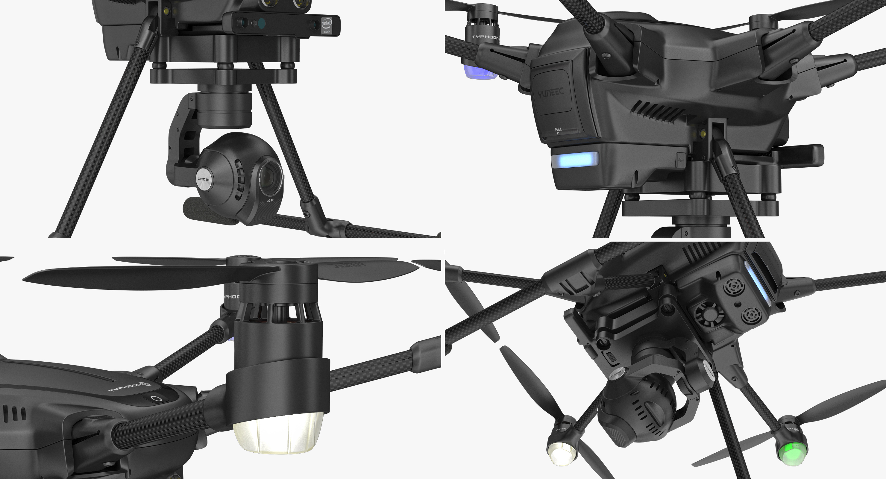 3D model Yuneec Typhoon H Videography Hexacopter Set Rigged
