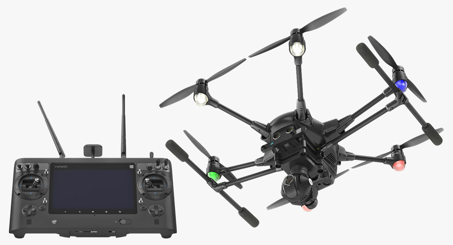 3D model Yuneec Typhoon H Videography Hexacopter Set Rigged