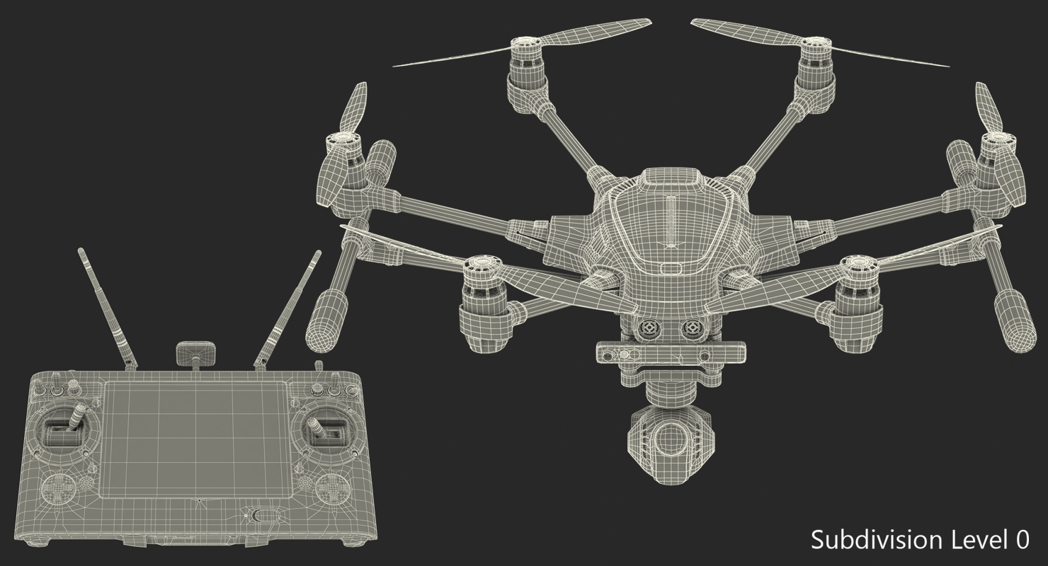 3D model Yuneec Typhoon H Videography Hexacopter Set Rigged