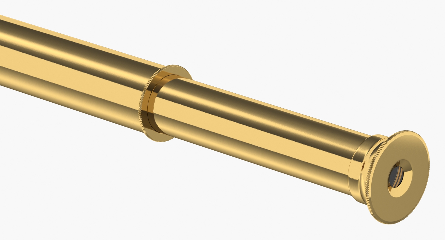 Wrapped Brass Spyglass Telescope 3D