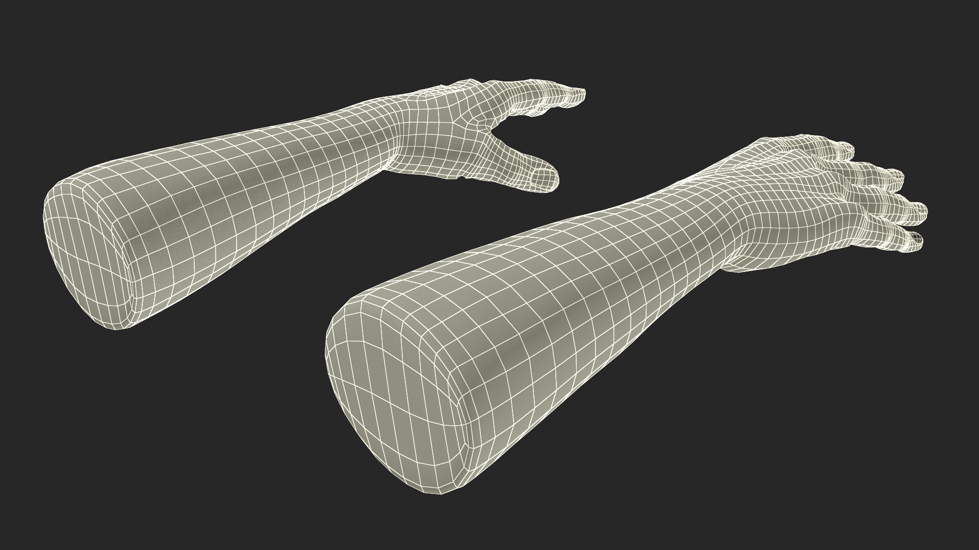 3D model Man Hands Rigged for Maya