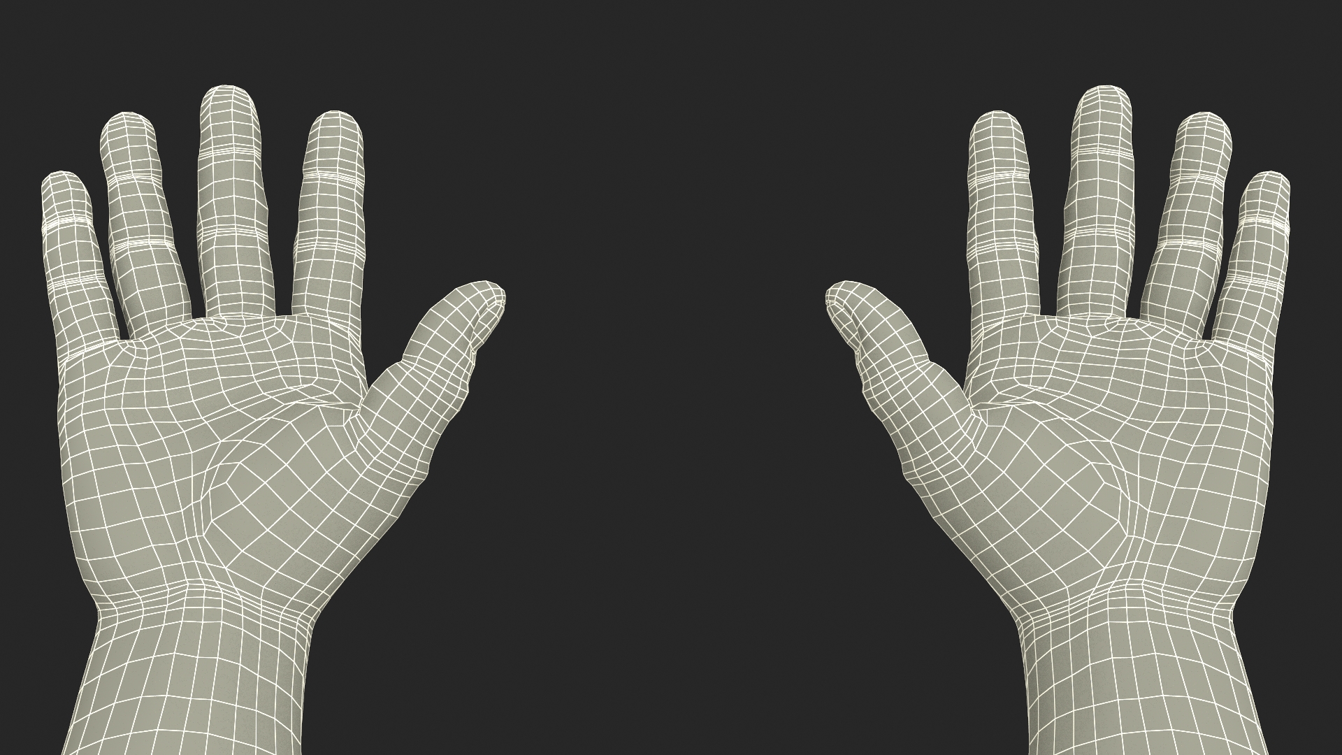 3D model Man Hands Rigged for Maya