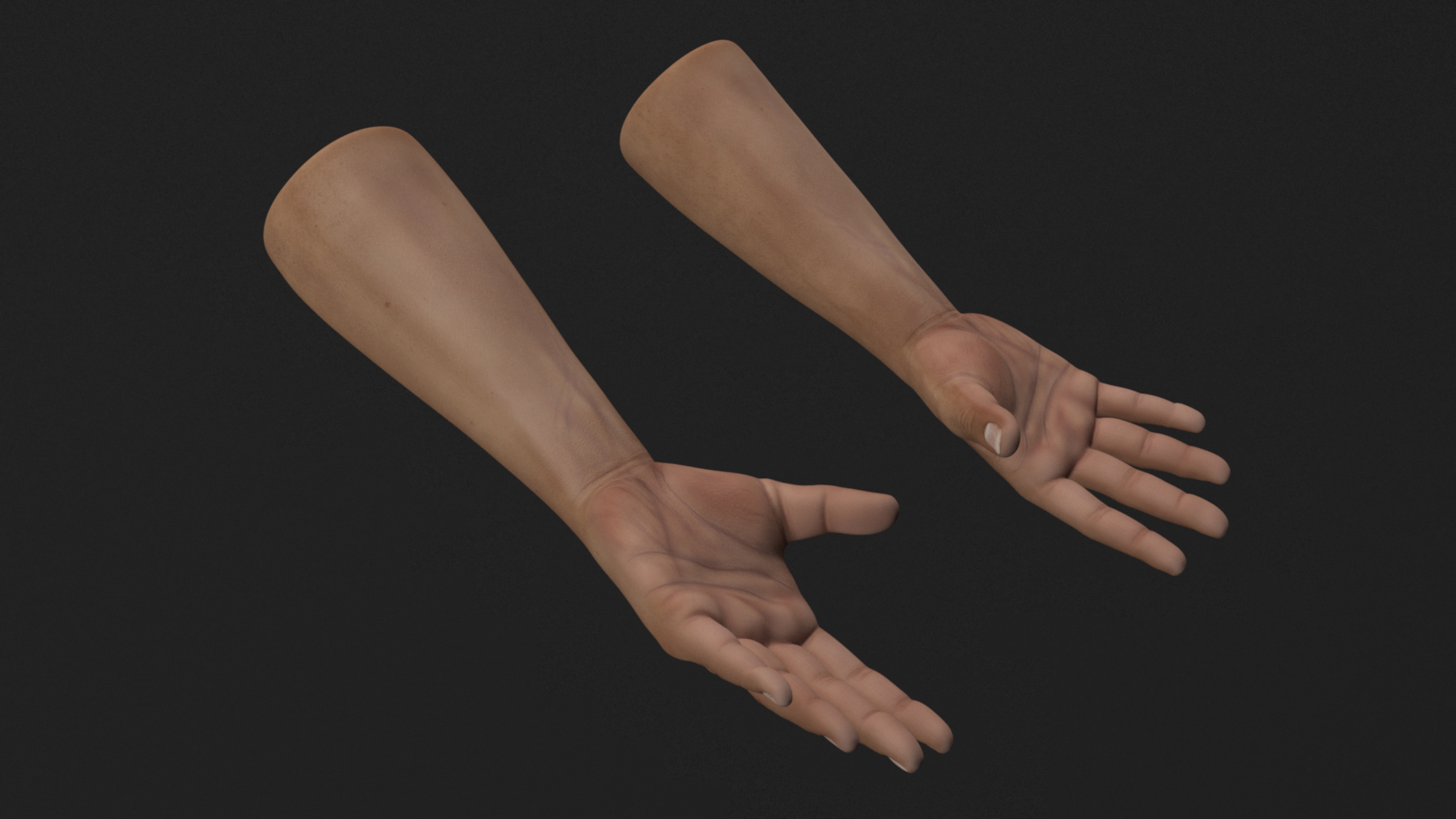 3D model Man Hands Rigged for Maya