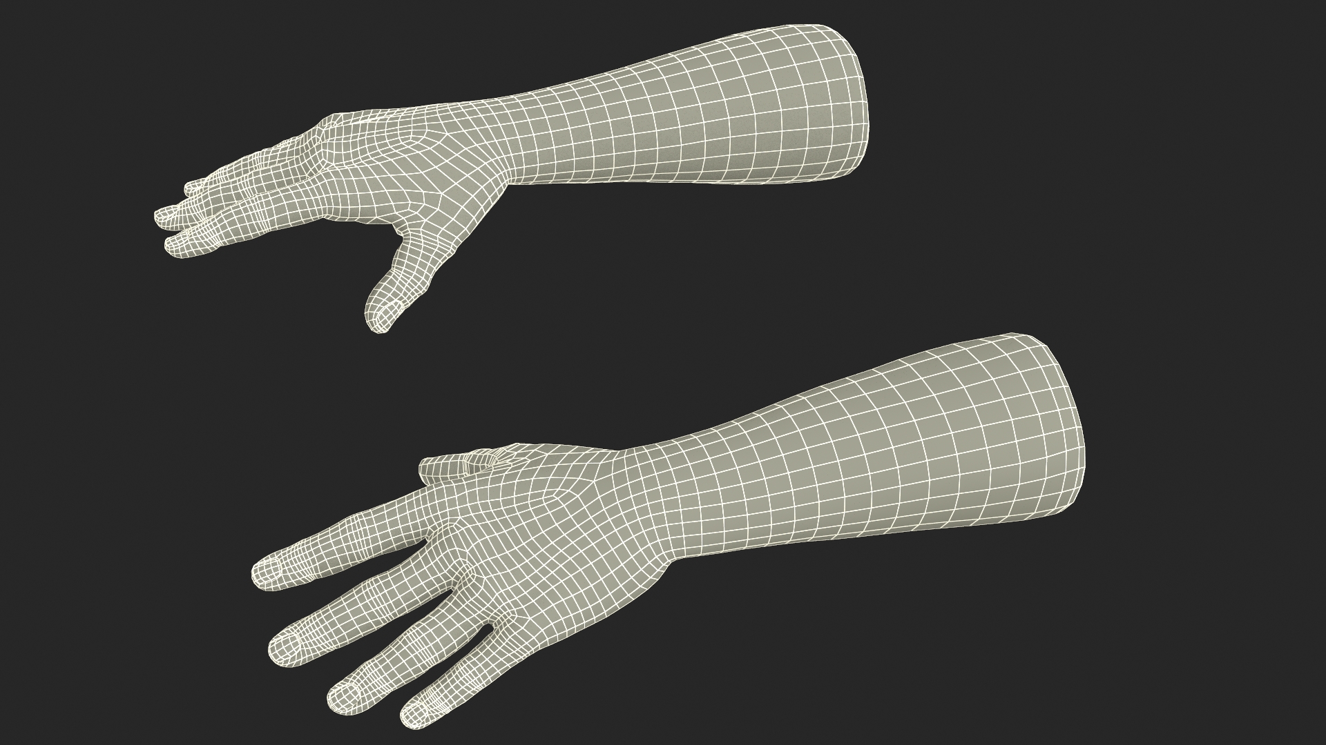 3D model Man Hands Rigged for Maya