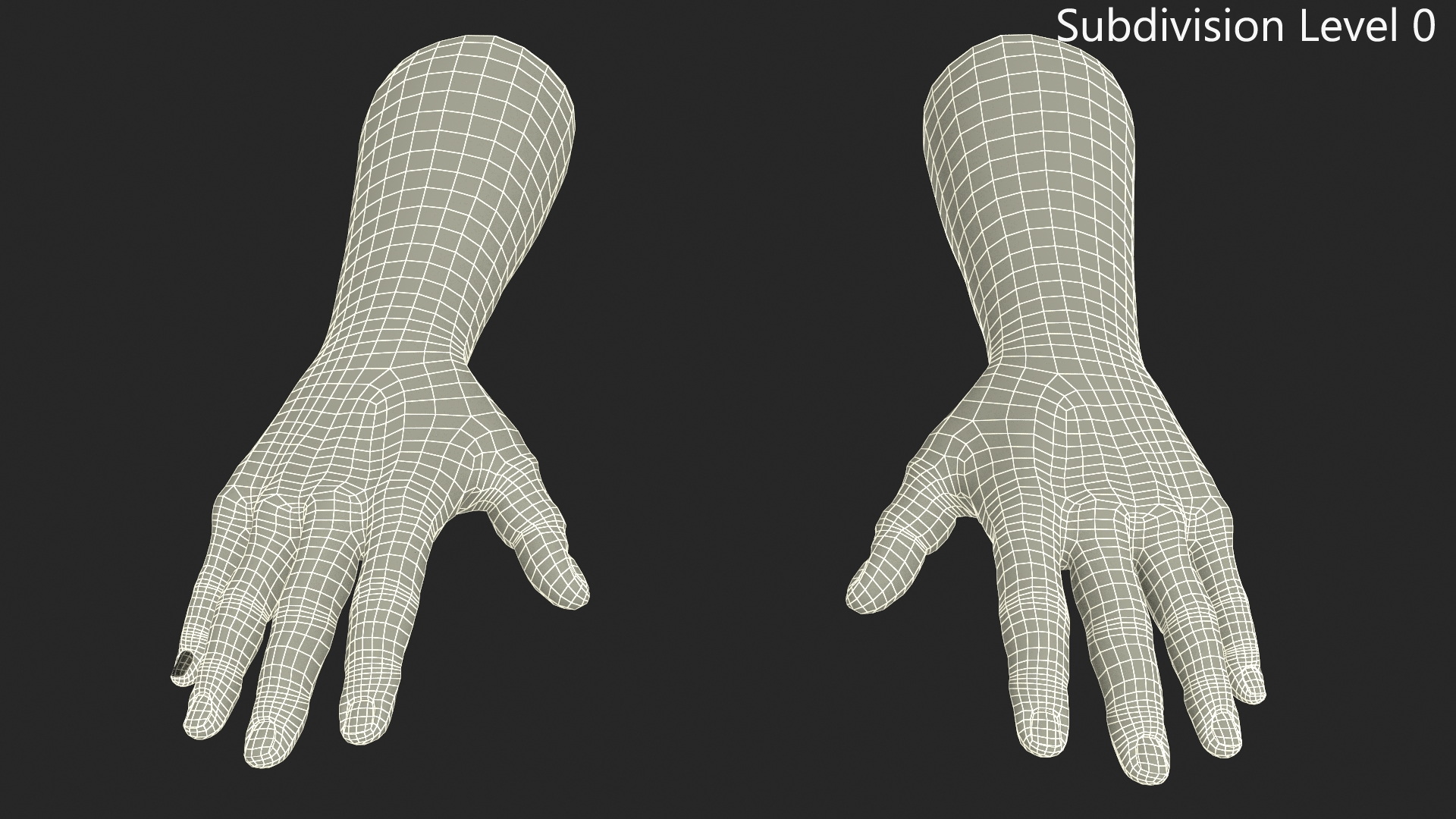 3D model Man Hands Rigged for Maya
