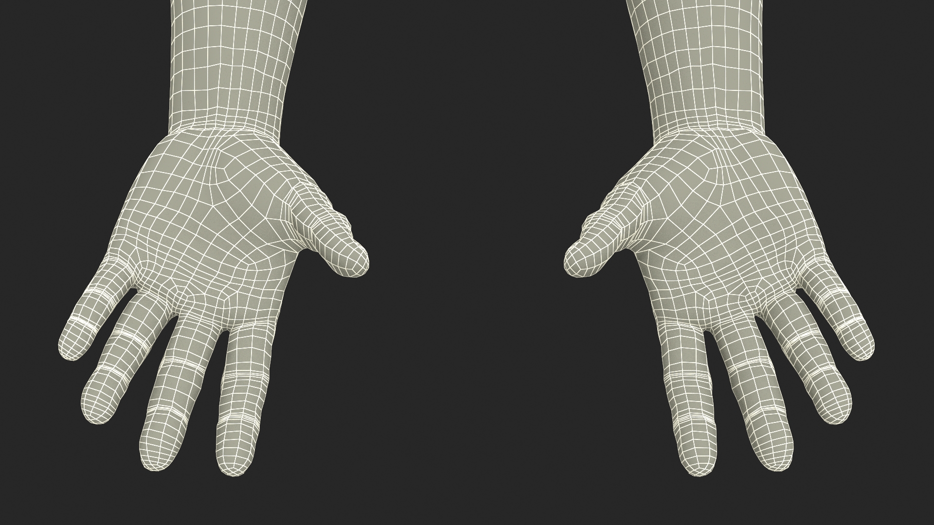 3D model Man Hands Rigged for Maya