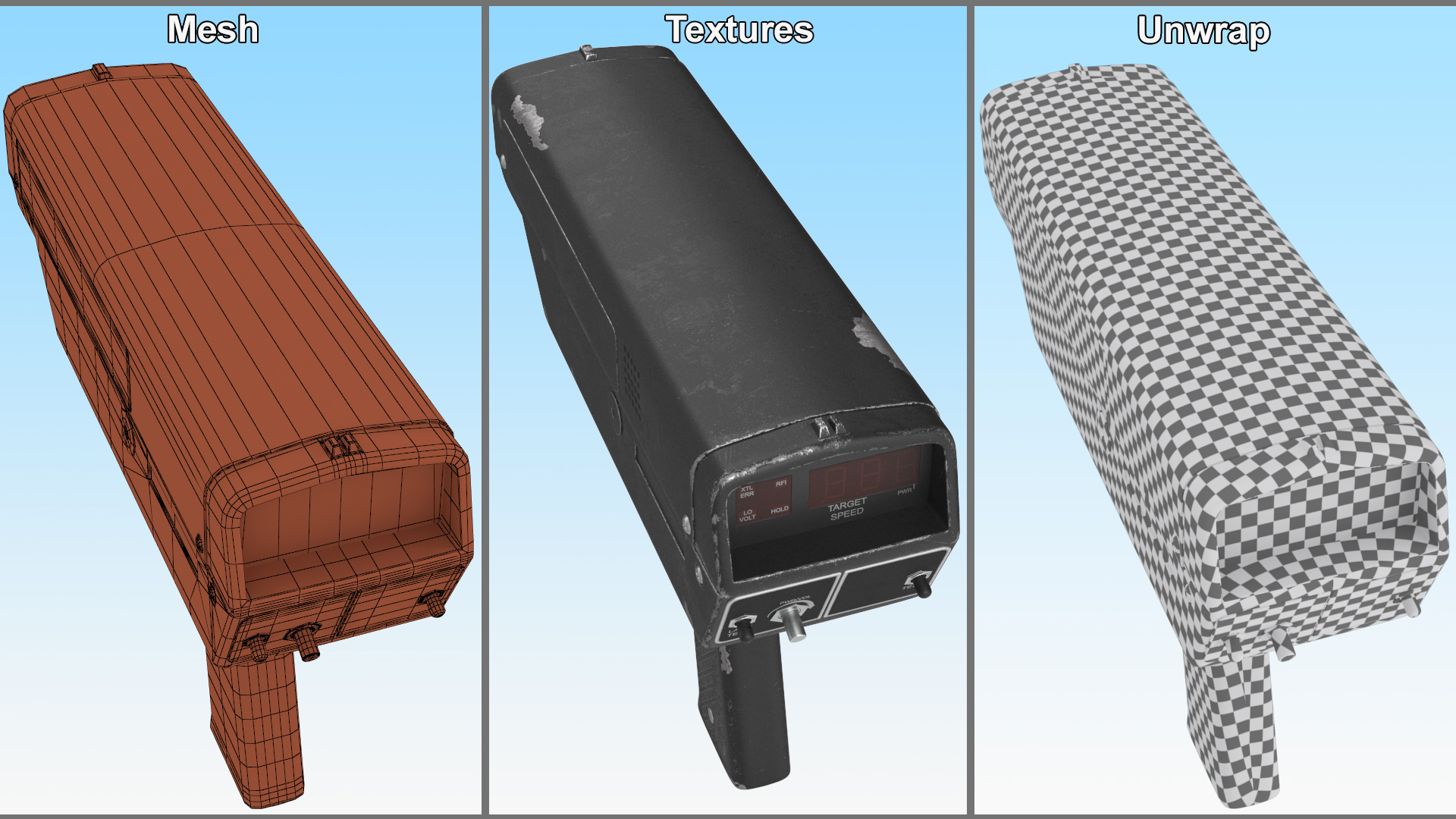 Radar Velocity Gun Black 3D model