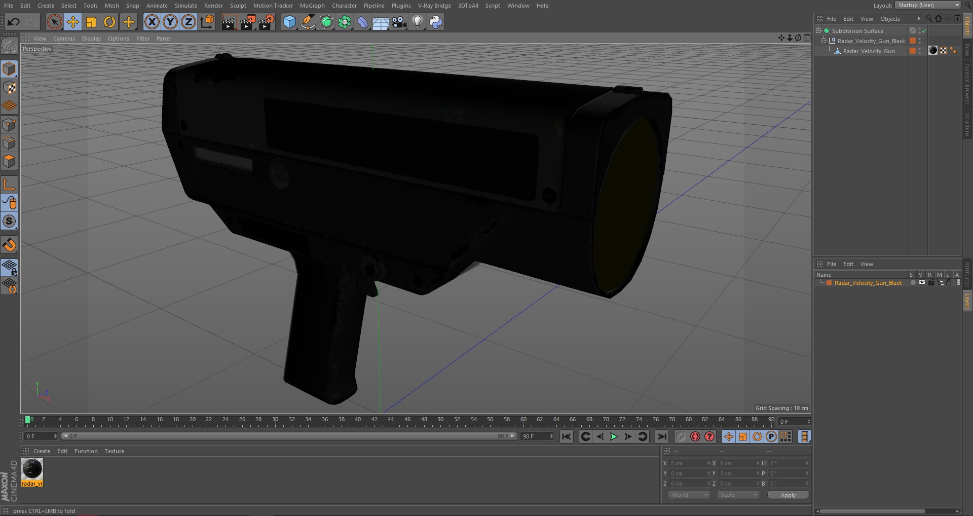 Radar Velocity Gun Black 3D model