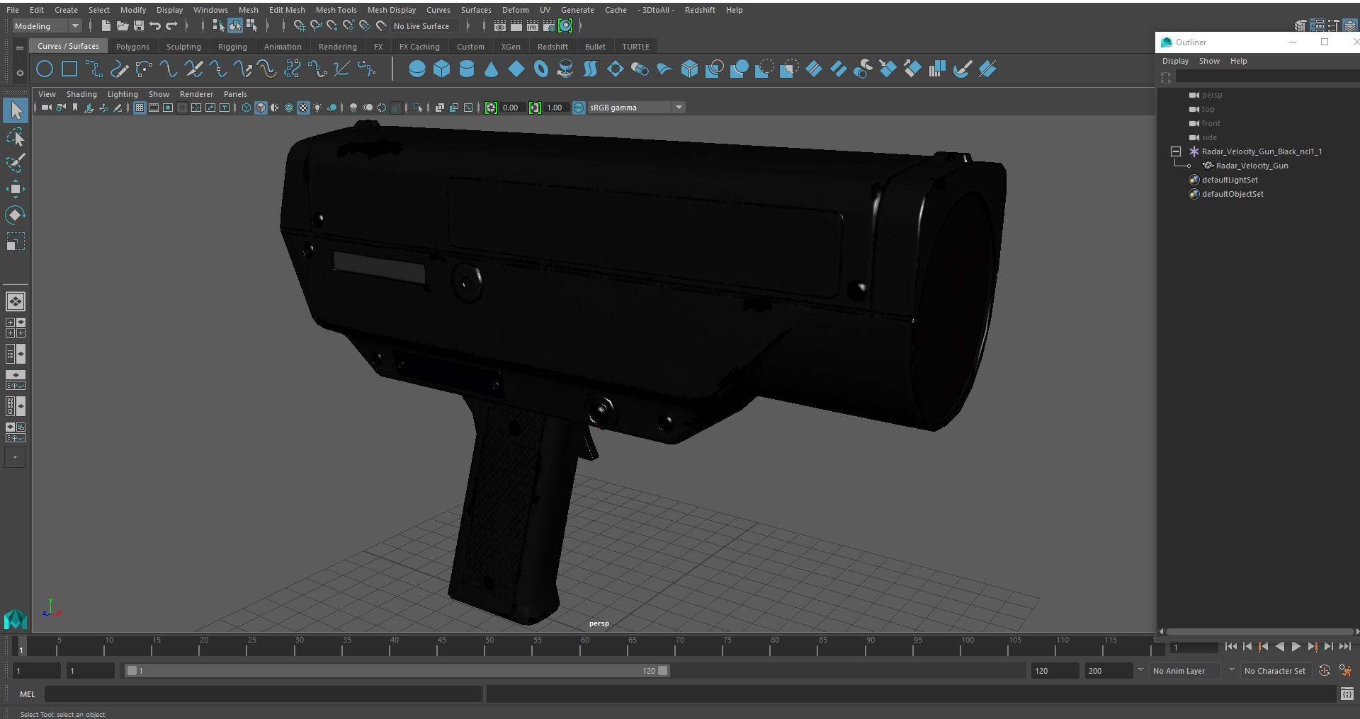 Radar Velocity Gun Black 3D model