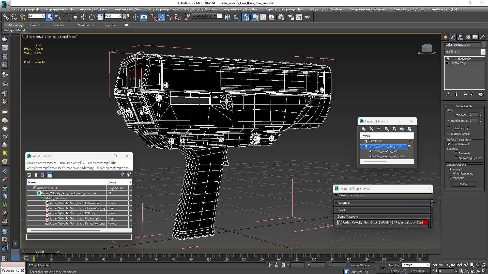 Radar Velocity Gun Black 3D model