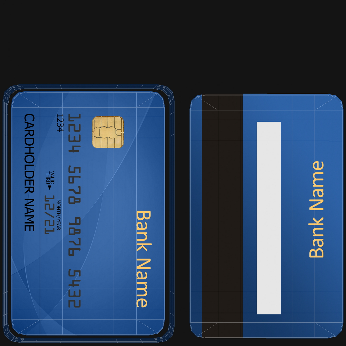 3D Credit Card Mockup model