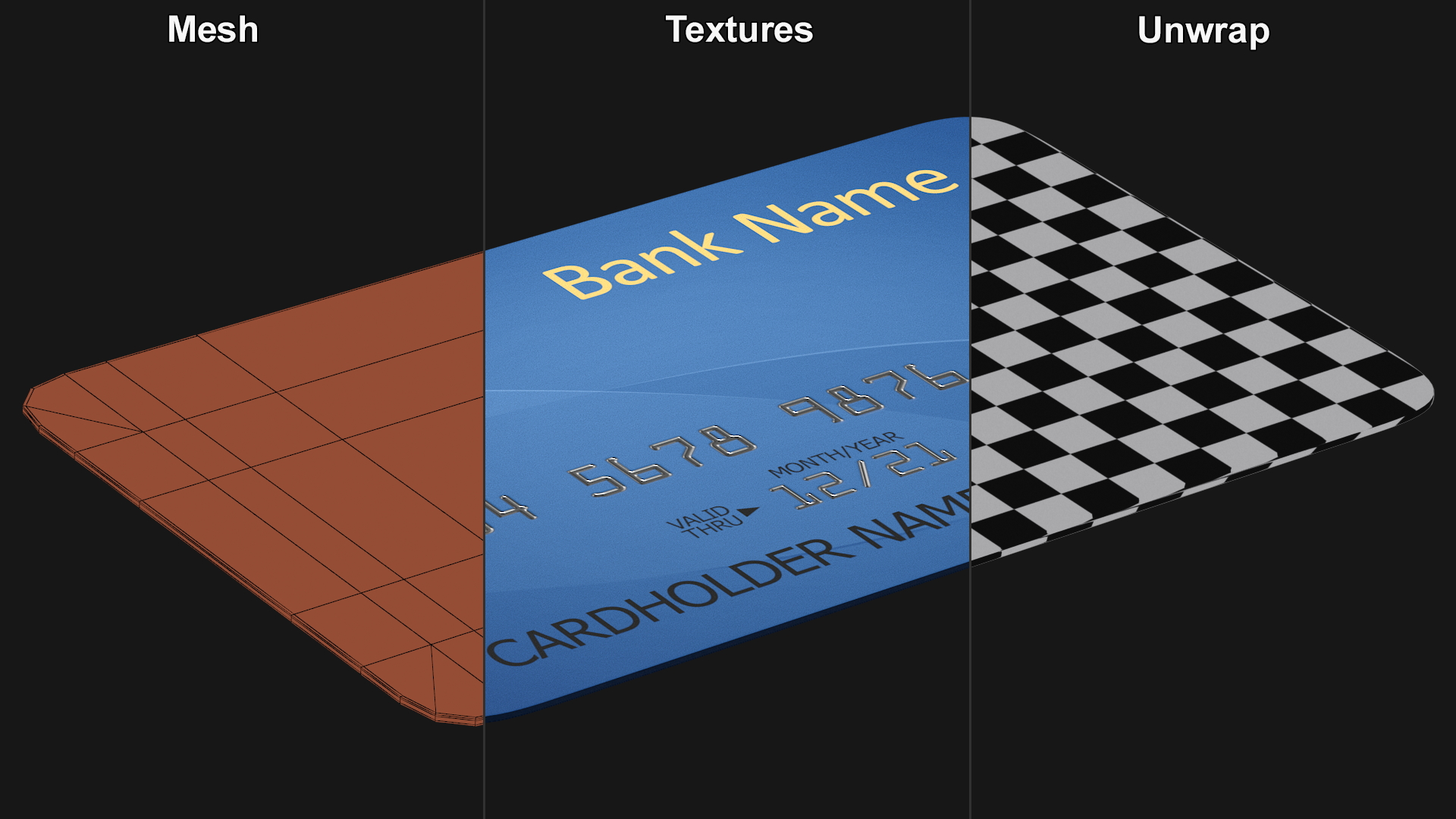 3D Credit Card Mockup model