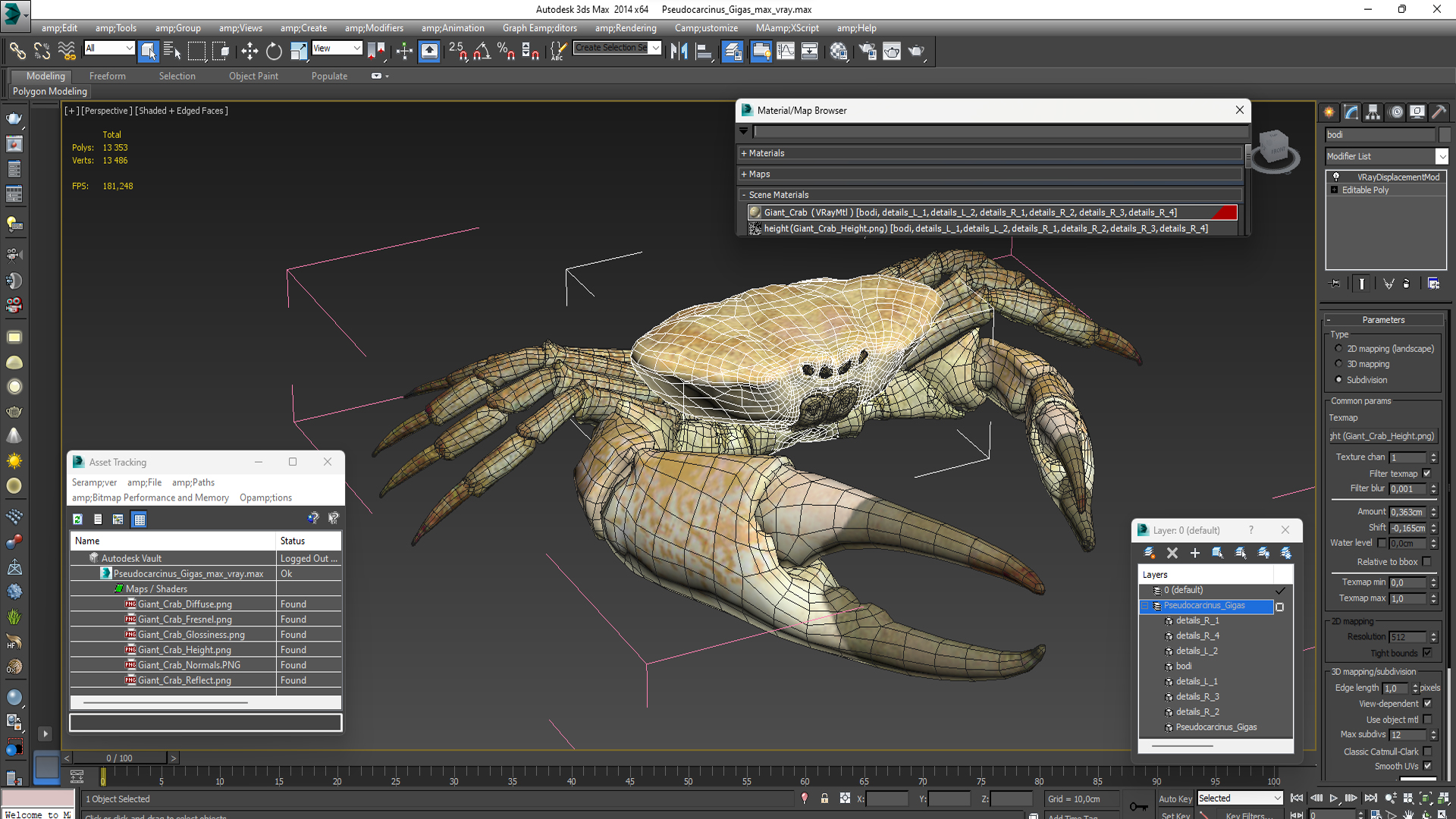 3D model Pseudocarcinus Gigas