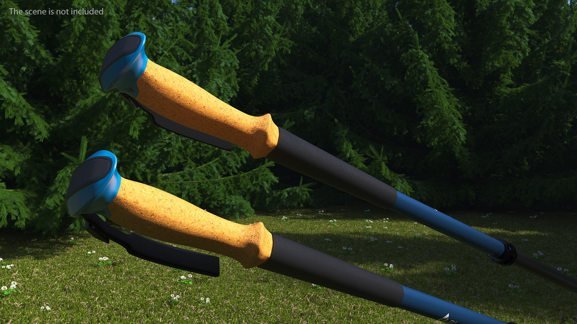 3D model Idle Blue Black Diamond Carbon Trekking-Poles