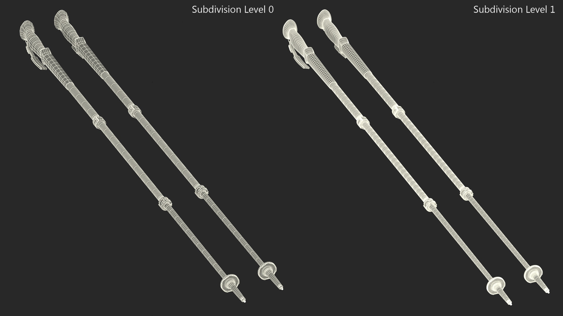 3D model Idle Blue Black Diamond Carbon Trekking-Poles