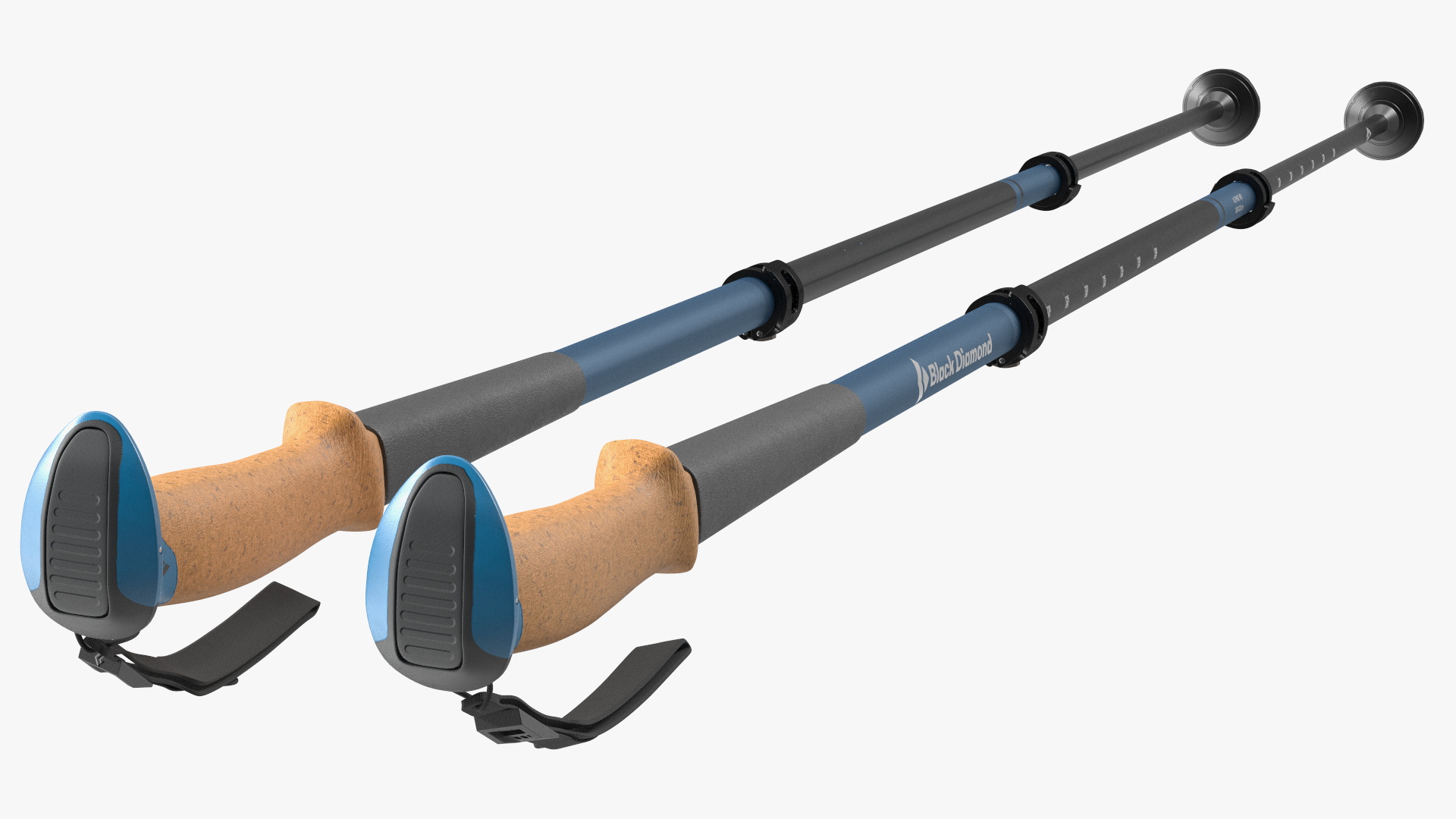 3D model Idle Blue Black Diamond Carbon Trekking-Poles