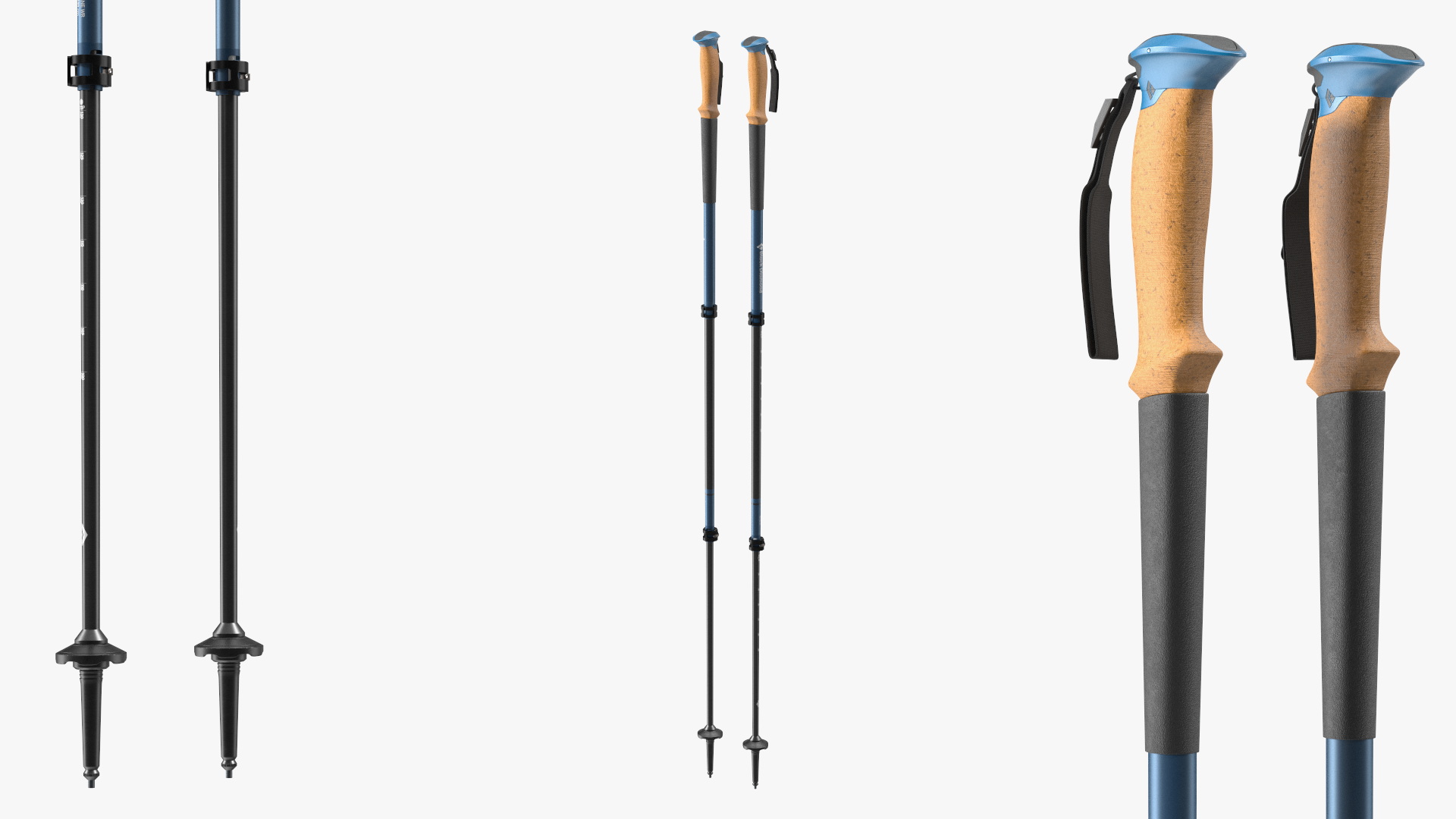 3D model Idle Blue Black Diamond Carbon Trekking-Poles