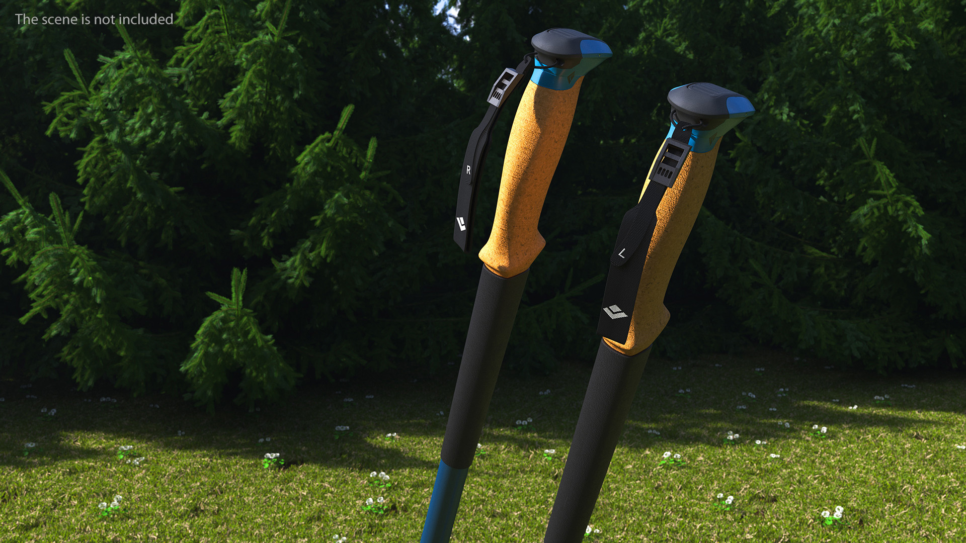 3D model Idle Blue Black Diamond Carbon Trekking-Poles