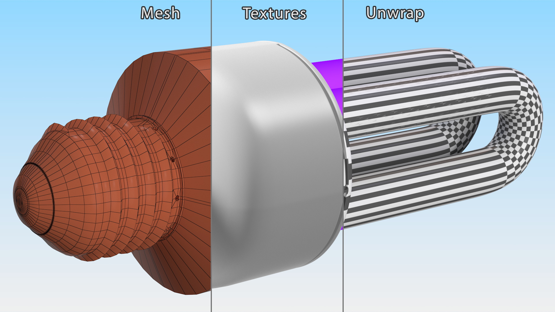 Ultraviolet Light Bulb Lamp Fluorescent 3D model