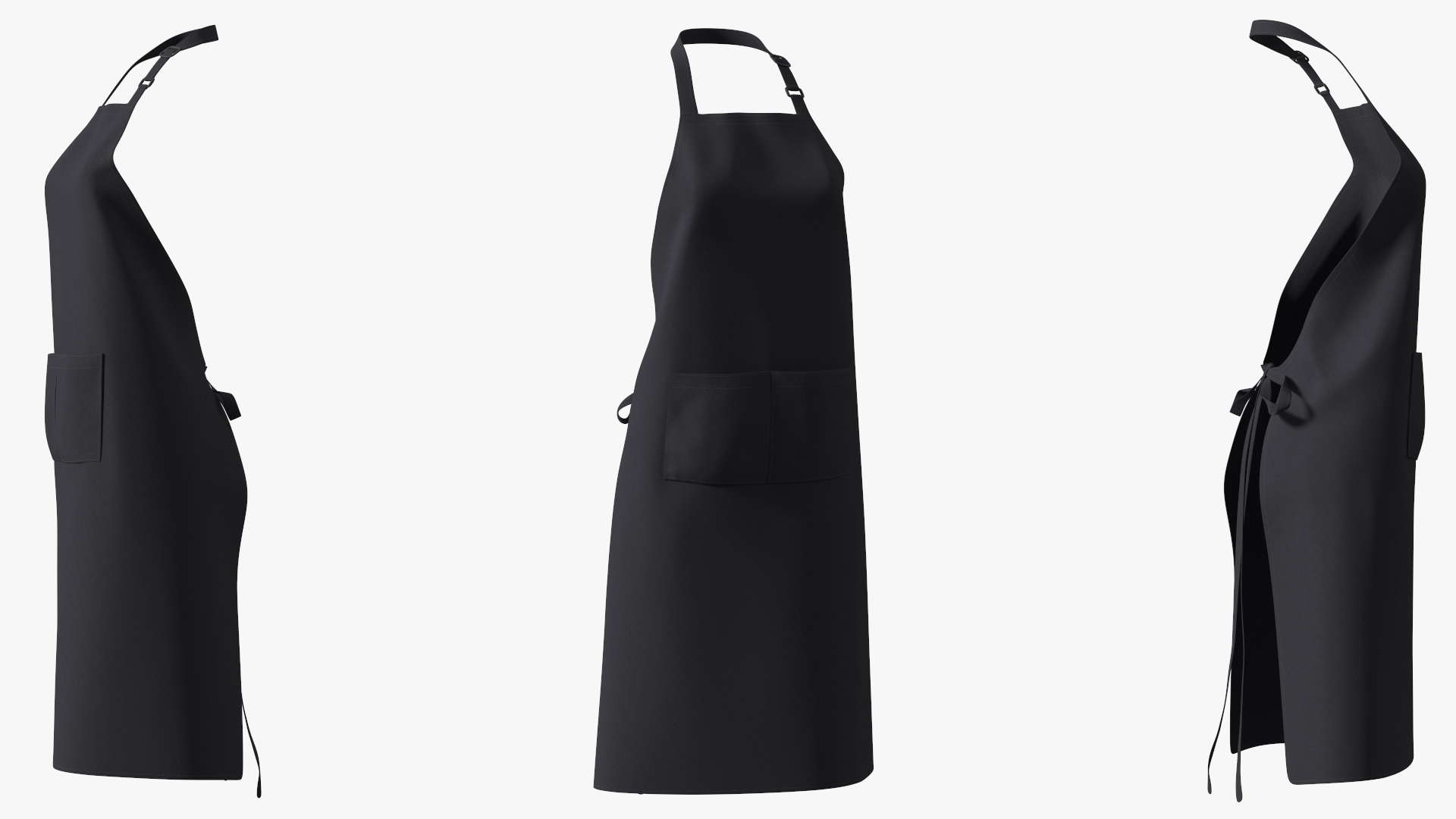 Cooking Apron Black 3D model